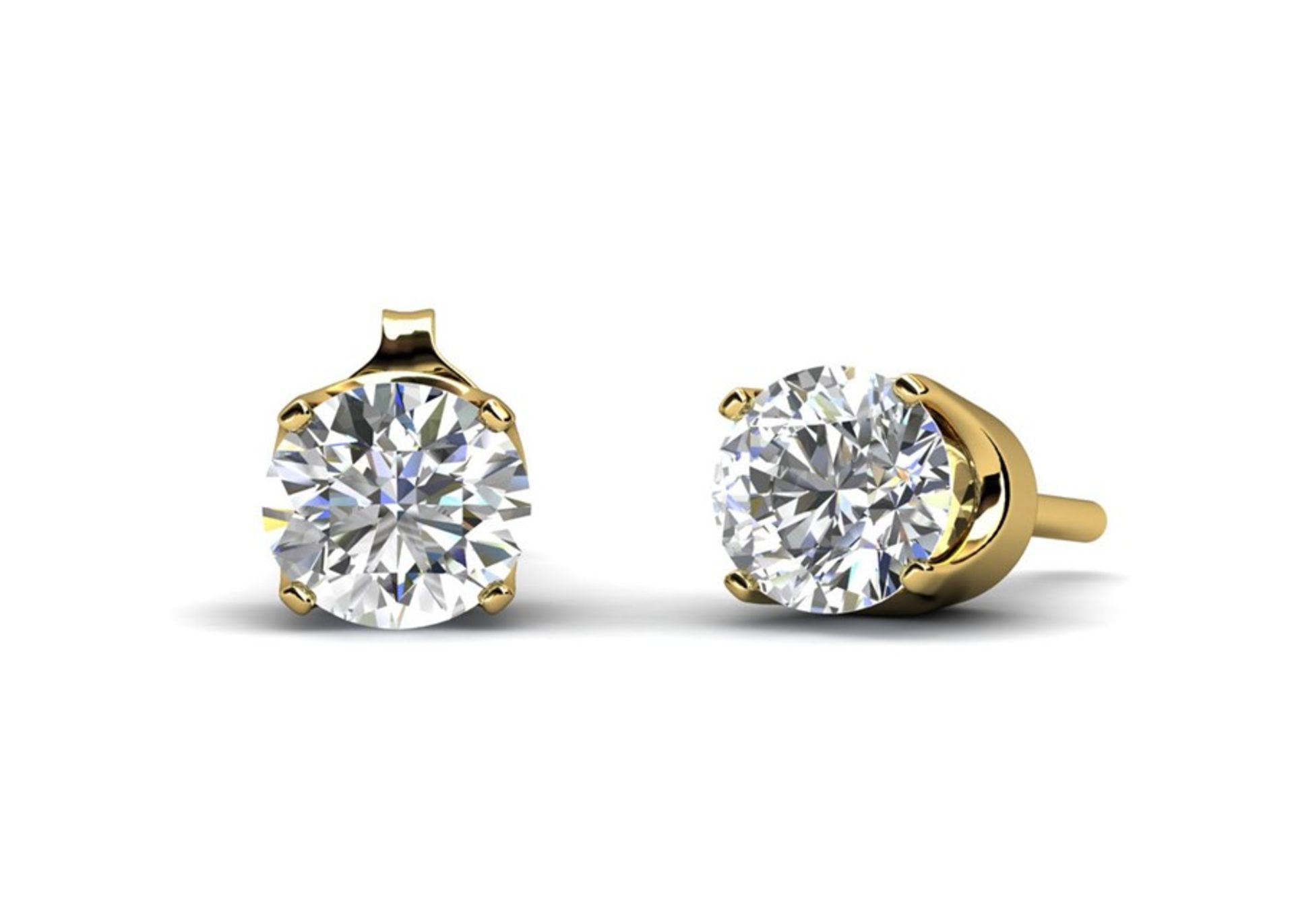 Valued by GIE £1,795.00 - 9ct Single Stone Four Claw Set Diamond Earring 0.15 Carats - 7203002, - Image 2 of 6