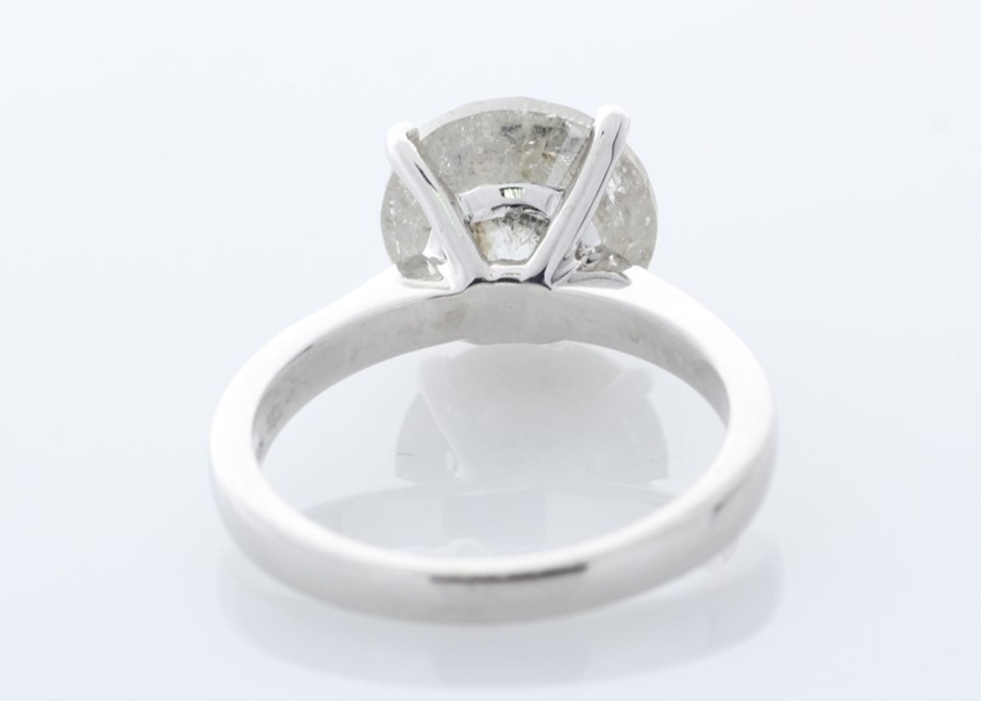 Valued by GIE £56,150.00 - 18ct White Gold Single Stone Prong Set Diamond Ring 5.00 Carats - - Image 5 of 8