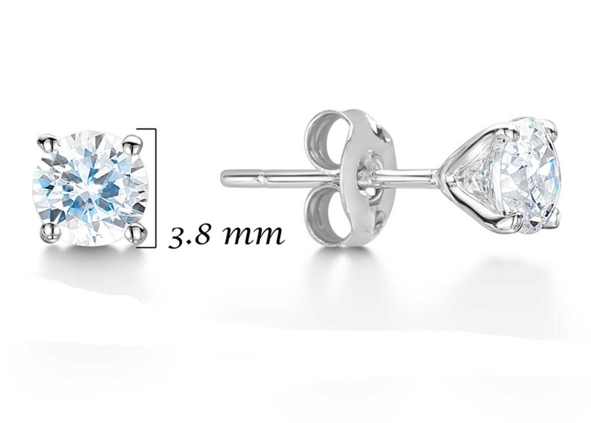 Valued by GIE £3,020.00 - 9ct White Gold Four Claw Set Diamond Earring 0.25 Carats - 8203003, - Image 3 of 4