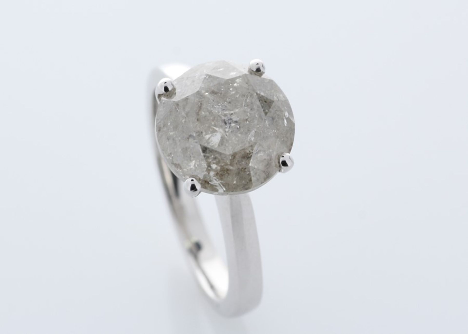 Valued by GIE £56,150.00 - 18ct White Gold Single Stone Prong Set Diamond Ring 5.00 Carats - - Image 6 of 8