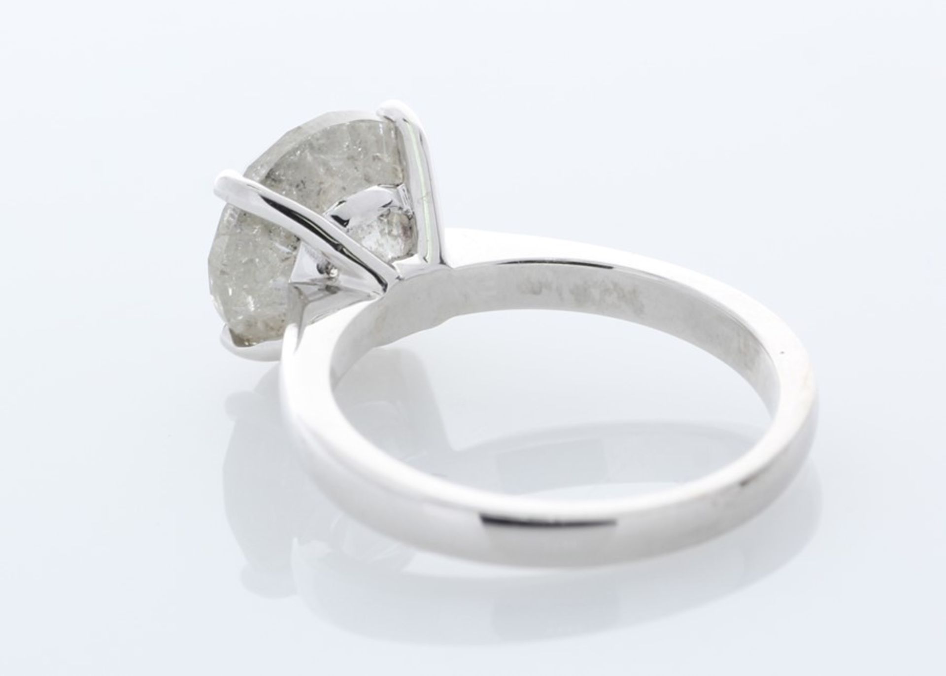 Valued by GIE £56,150.00 - 18ct White Gold Single Stone Prong Set Diamond Ring 5.00 Carats - - Image 4 of 8