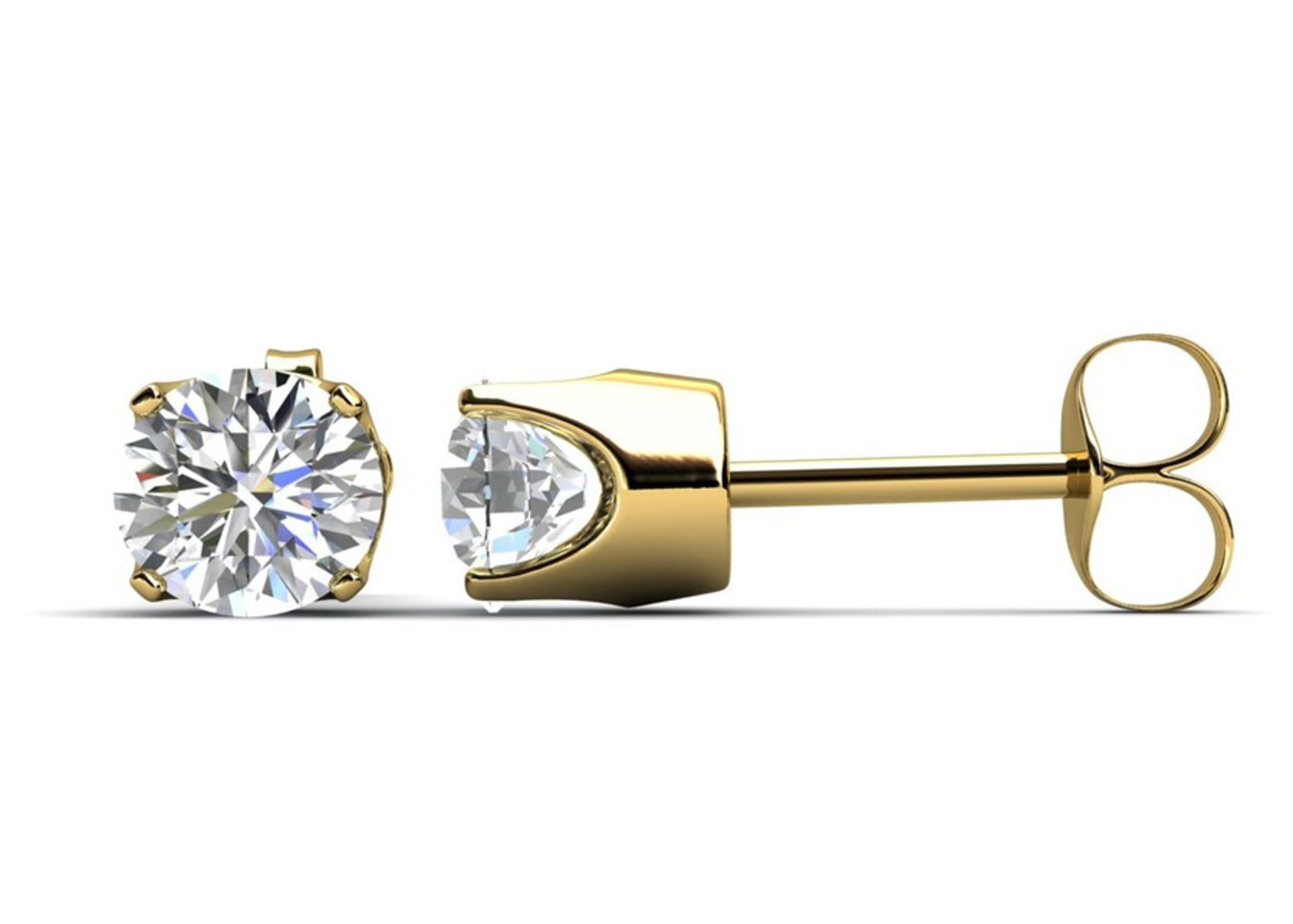 Valued by GIE £1,795.00 - 9ct Single Stone Four Claw Set Diamond Earring 0.15 Carats - 7203002, - Image 4 of 6