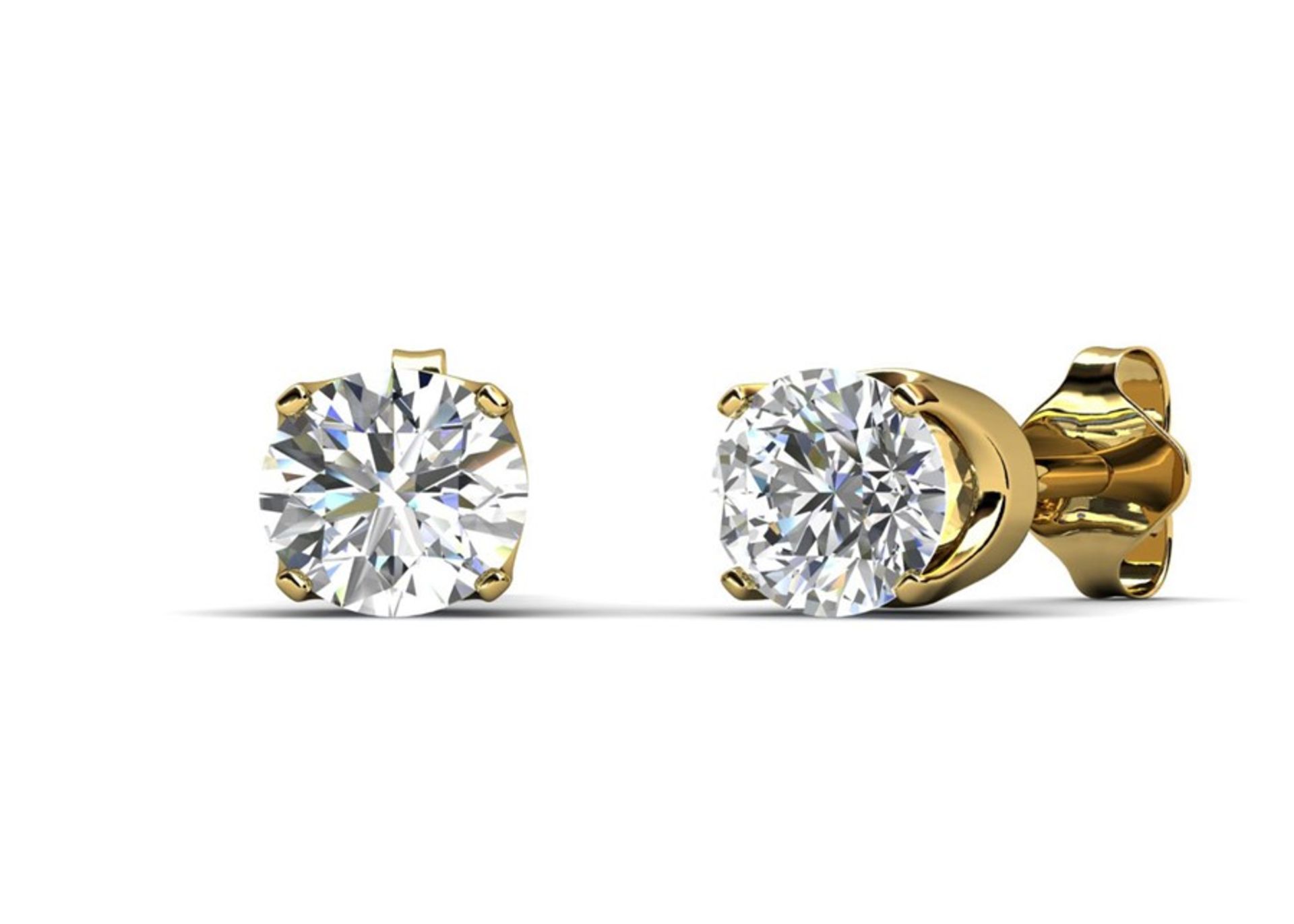 Valued by GIE £1,795.00 - 9ct Single Stone Four Claw Set Diamond Earring 0.15 Carats - 7203002, - Image 3 of 6