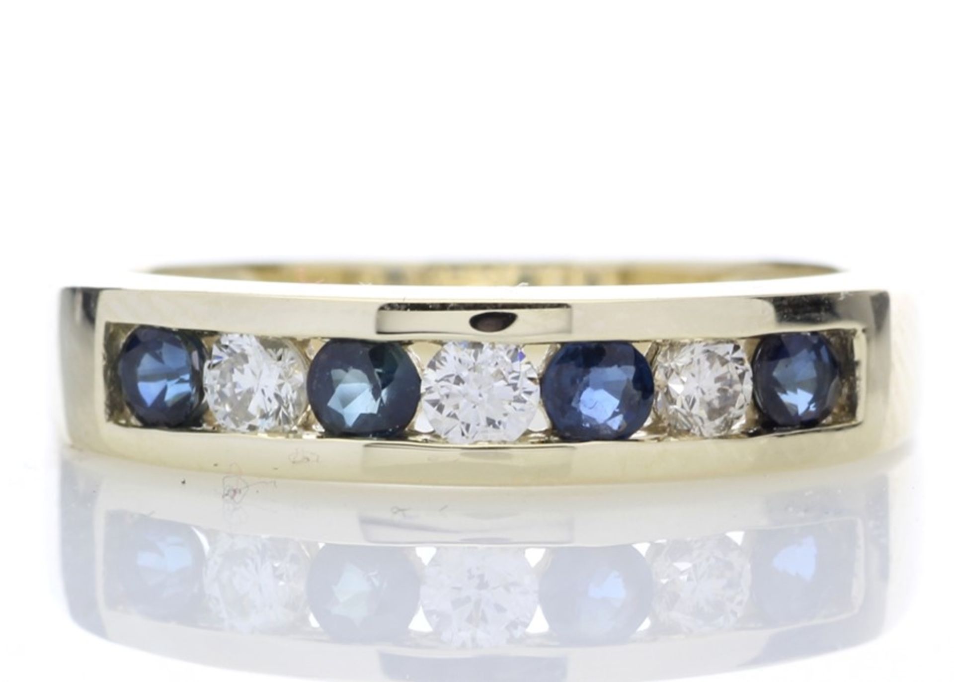 Valued by GIE £2,945.00 - 9ct Yellow Gold Channel Set Semi Eternity Diamond Ring 0.25 (Sapphire)