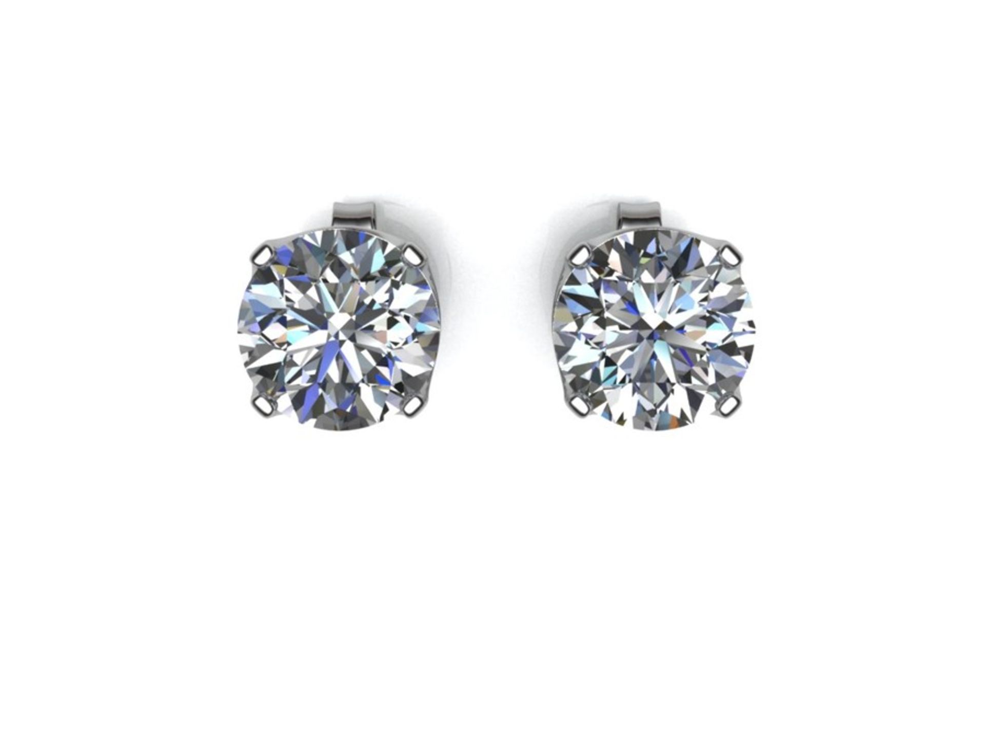 Valued by GIE £3,020.00 - 9ct White Gold Four Claw Set Diamond Earring 0.25 Carats - 8203003,