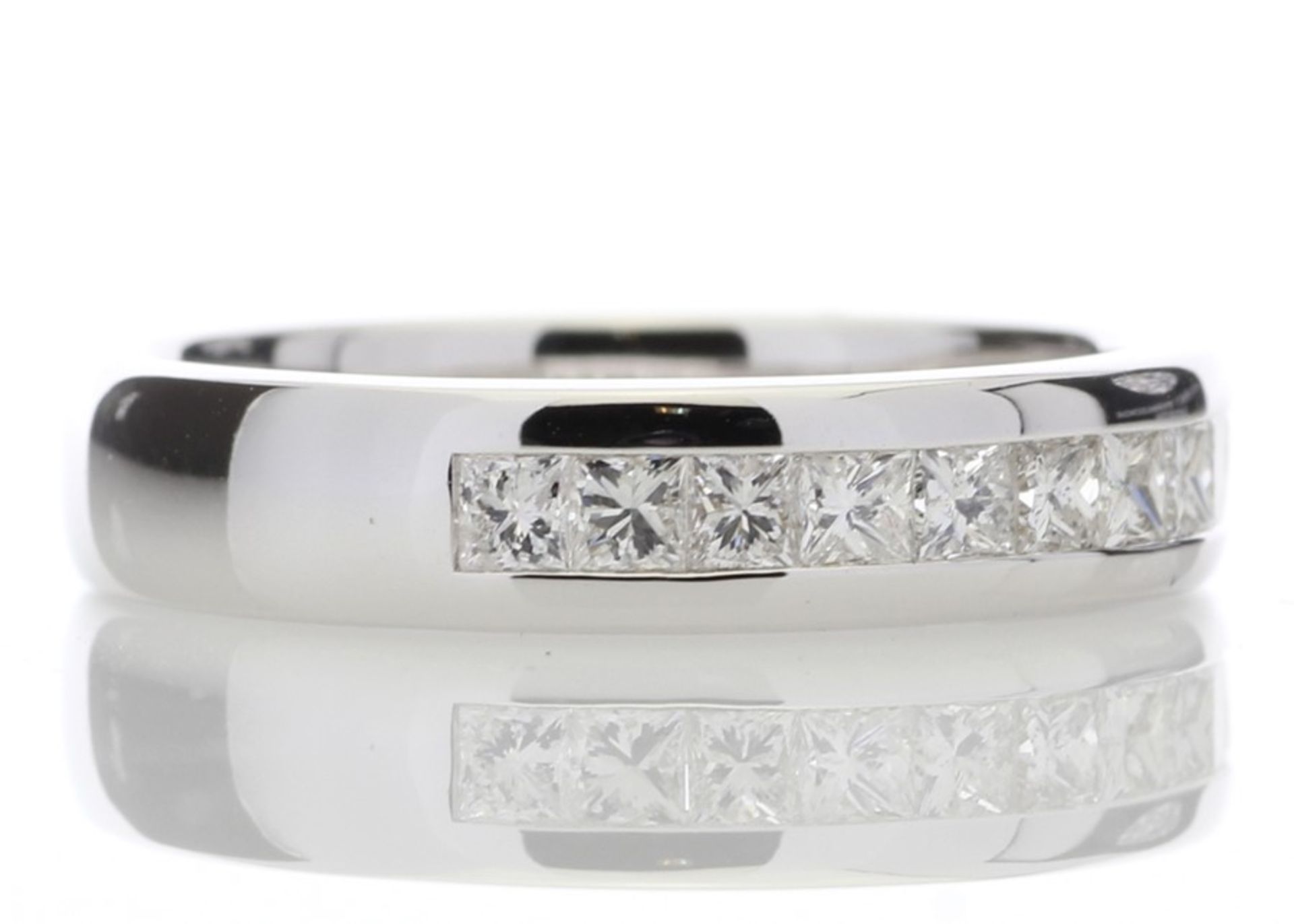 Valued by GIE £8,455.00 - 18ct White Gold Diamond Channel Set Half Eternity Ring 0.50 Carats - - Image 4 of 5