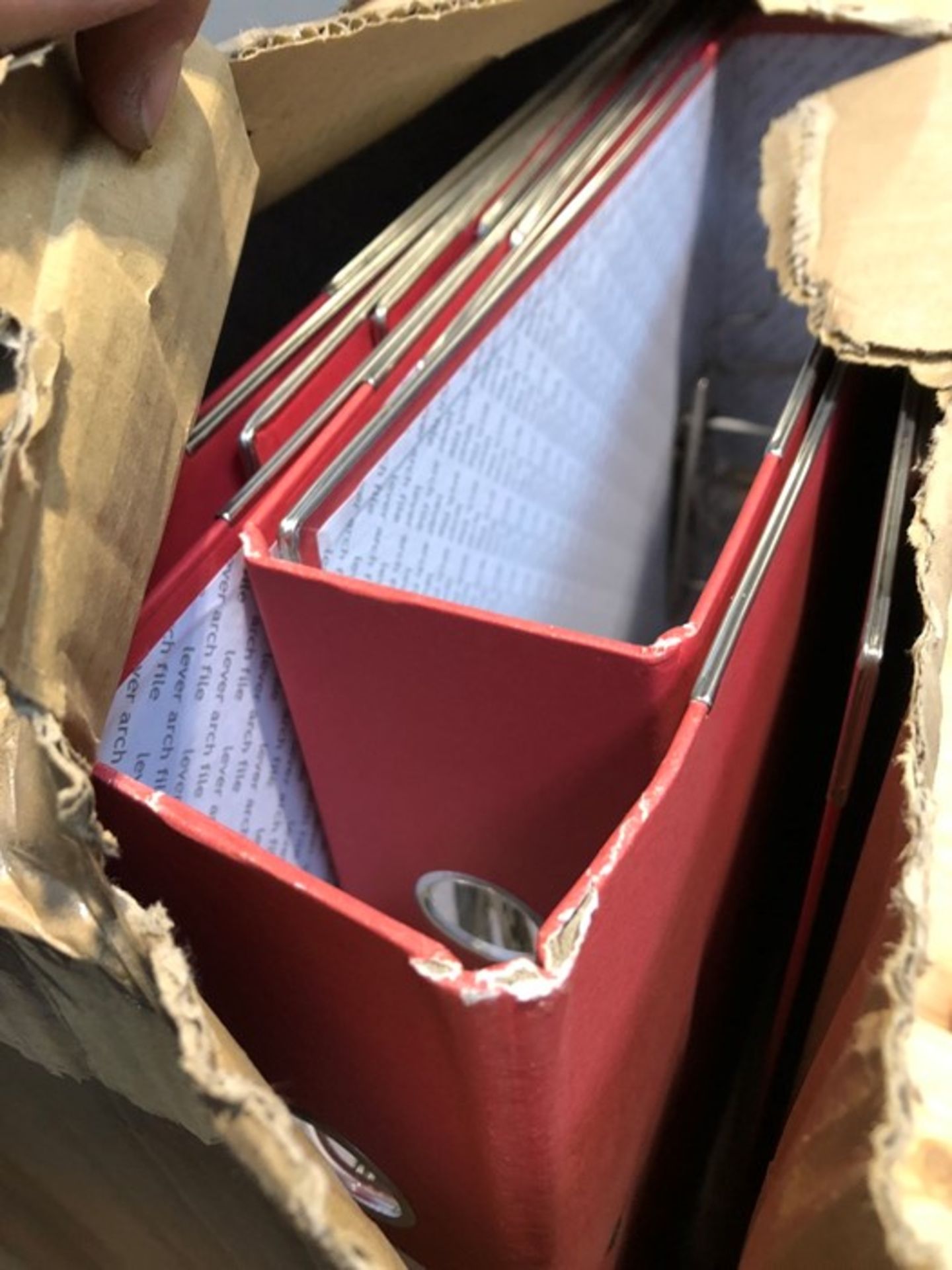 1 LOT TO CONTAIN 10 A4 OFFICE BINDERS IN RED / PN - 877 (PUBLIC VIEWING AVAILABLE)