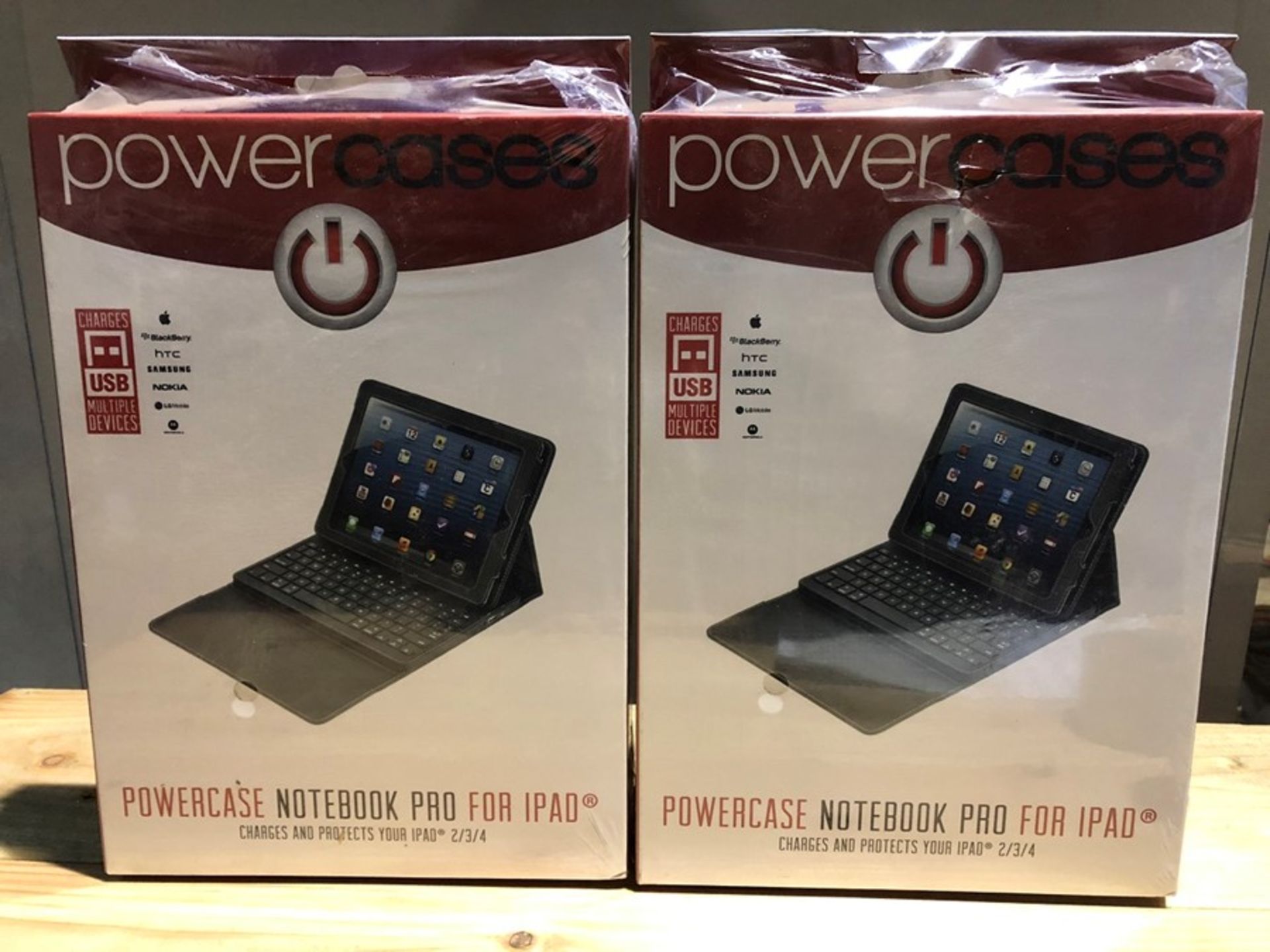 1 LOT TO CONTAIN 2 POWERCASES POWERCASE NOTEBOOK PRO FOR IPAD 2/3/4 - COMES WITH KEYBOARD / RRP £