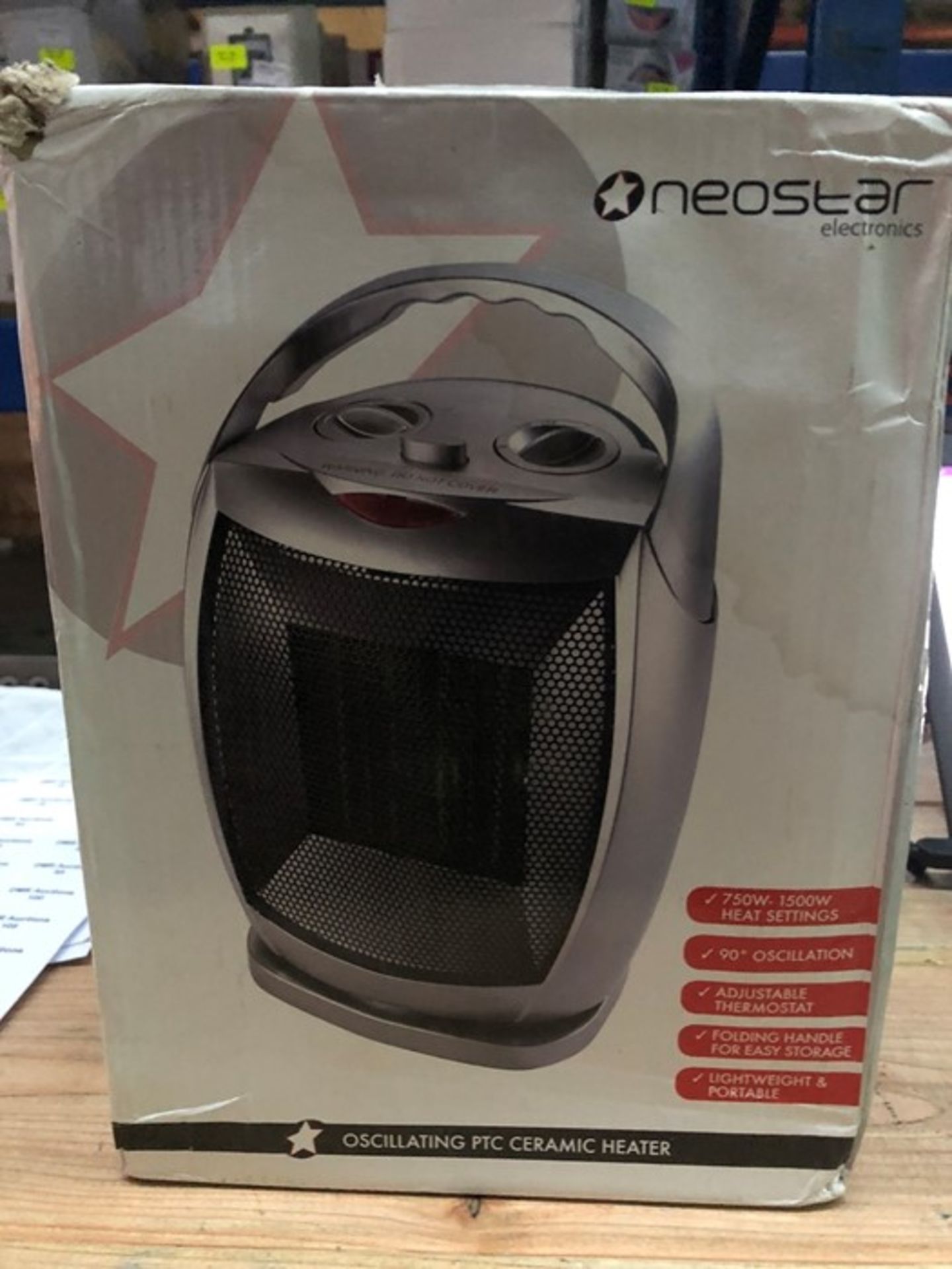 1 BOXED NEOSTAR ELECTRONICS OSCILLATING PTC CERAMIC HEATER / RRP £24.99 (PUBLIC VIEWING AVAILABLE)