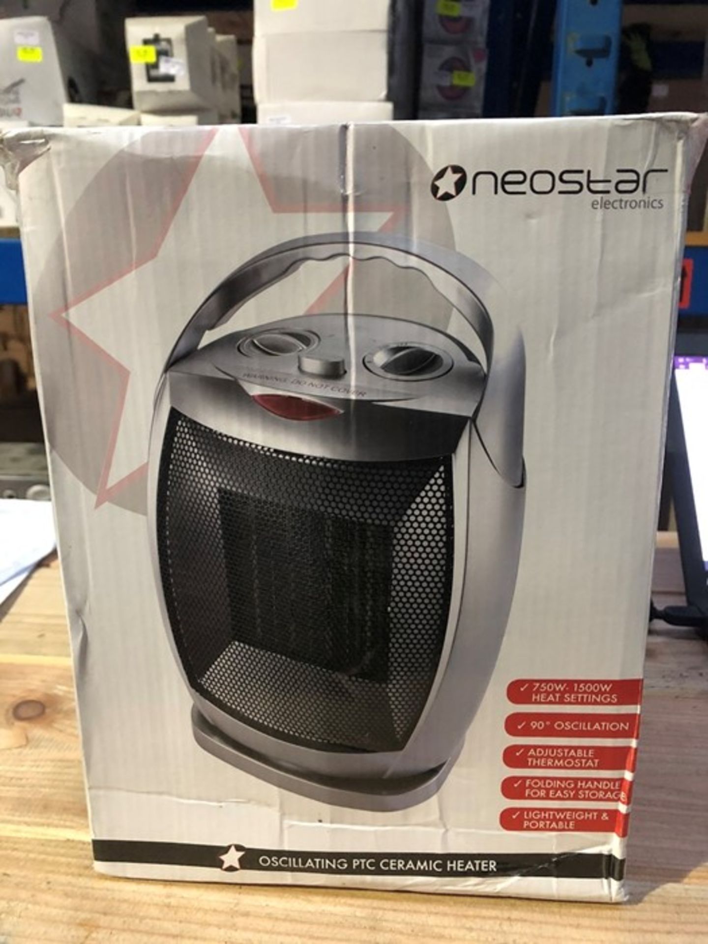 1 BOXED NEOSTAR ELECTRONICS OSCILLATING PTC CERAMIC HEATER / RRP £24.99 (PUBLIC VIEWING AVAILABLE)