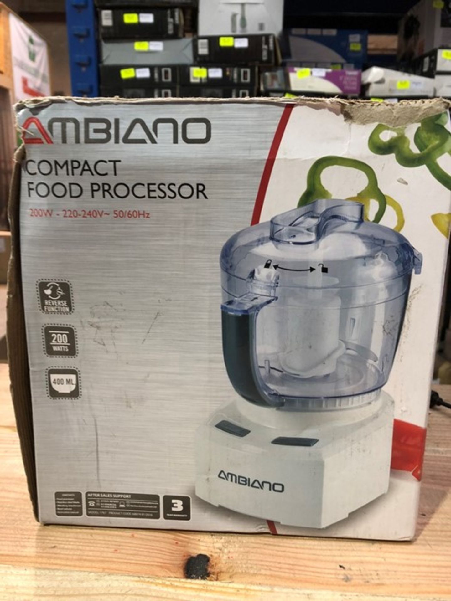 1 BOXED AMBIANO COMPACT FOOD PROCESSOR / RRP £12.99 (PUBLIC VIEWING AVAILABLE)