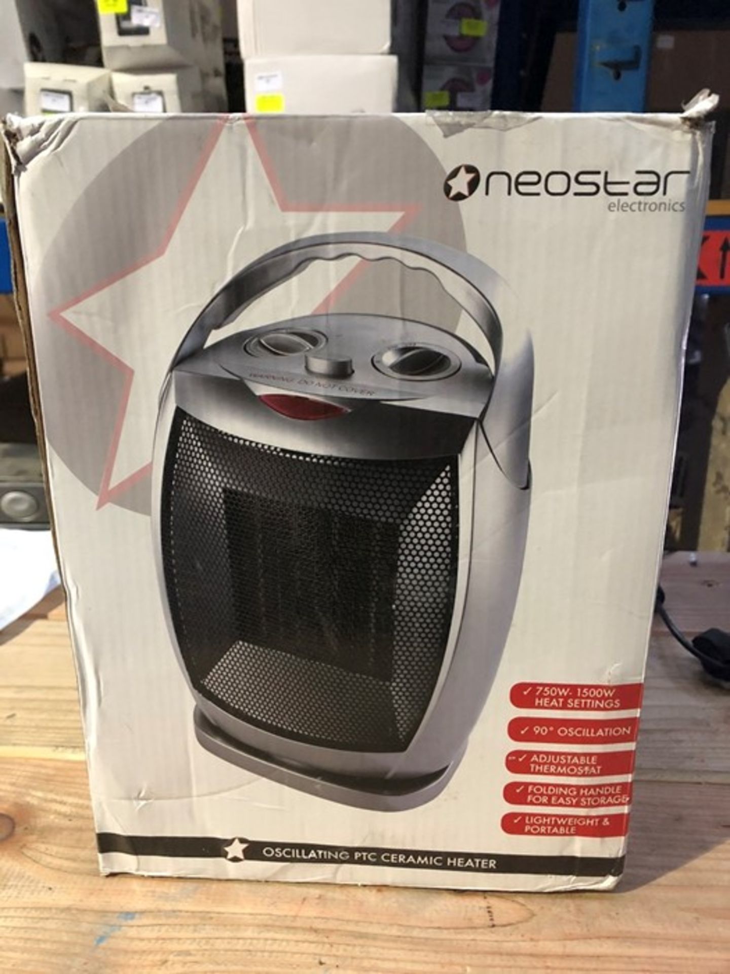 1 BOXED NEOSTAR ELECTRONICS OSCILLATING PTC CERAMIC HEATER / RRP £24.99 (PUBLIC VIEWING AVAILABLE)