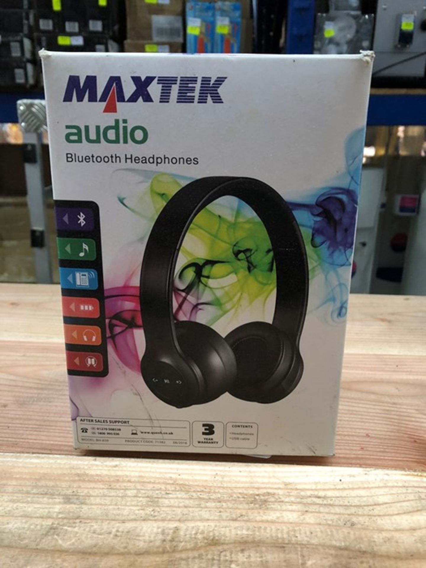 1 BOXED MAXTEK AUDIO BLUETOOTH HEADPHONES / RRP £19.99 (PUBLIC VIEWING AVAILABLE)