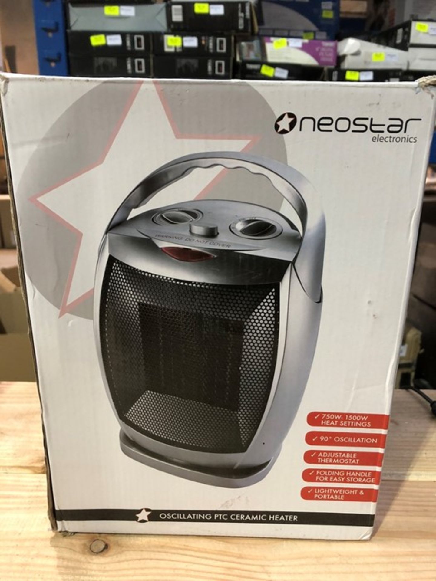 1 BOXED NEOSTAR ELECTRONICS OSCILLATING PTC CERAMIC HEATER / RRP £24.99 (PUBLIC VIEWING AVAILABLE)