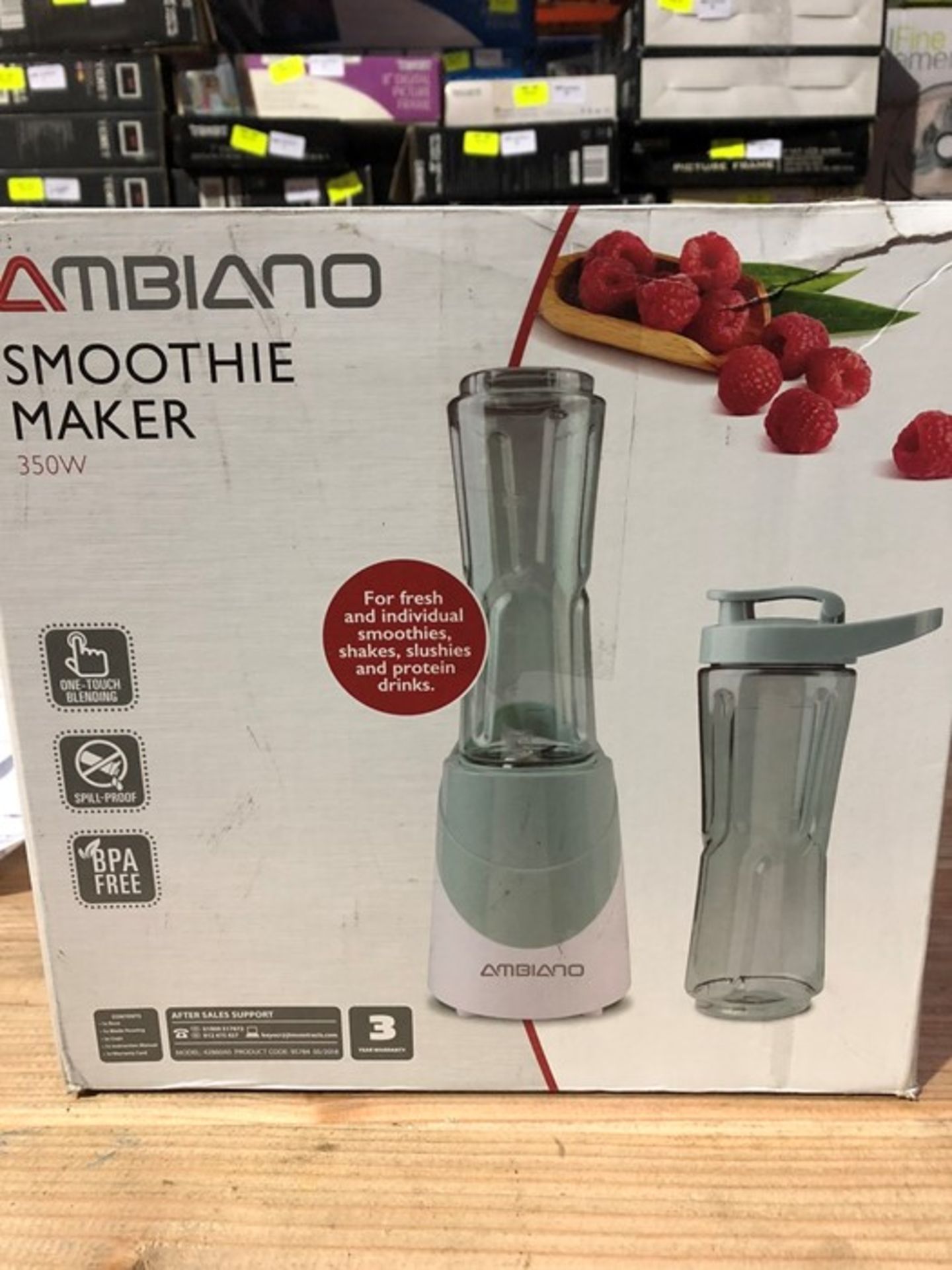 1 BOXED AMBIANO SMOOTHIE MAKER IN GREY / RRP £14.99 (PUBLIC VIEWING AVAILABLE)