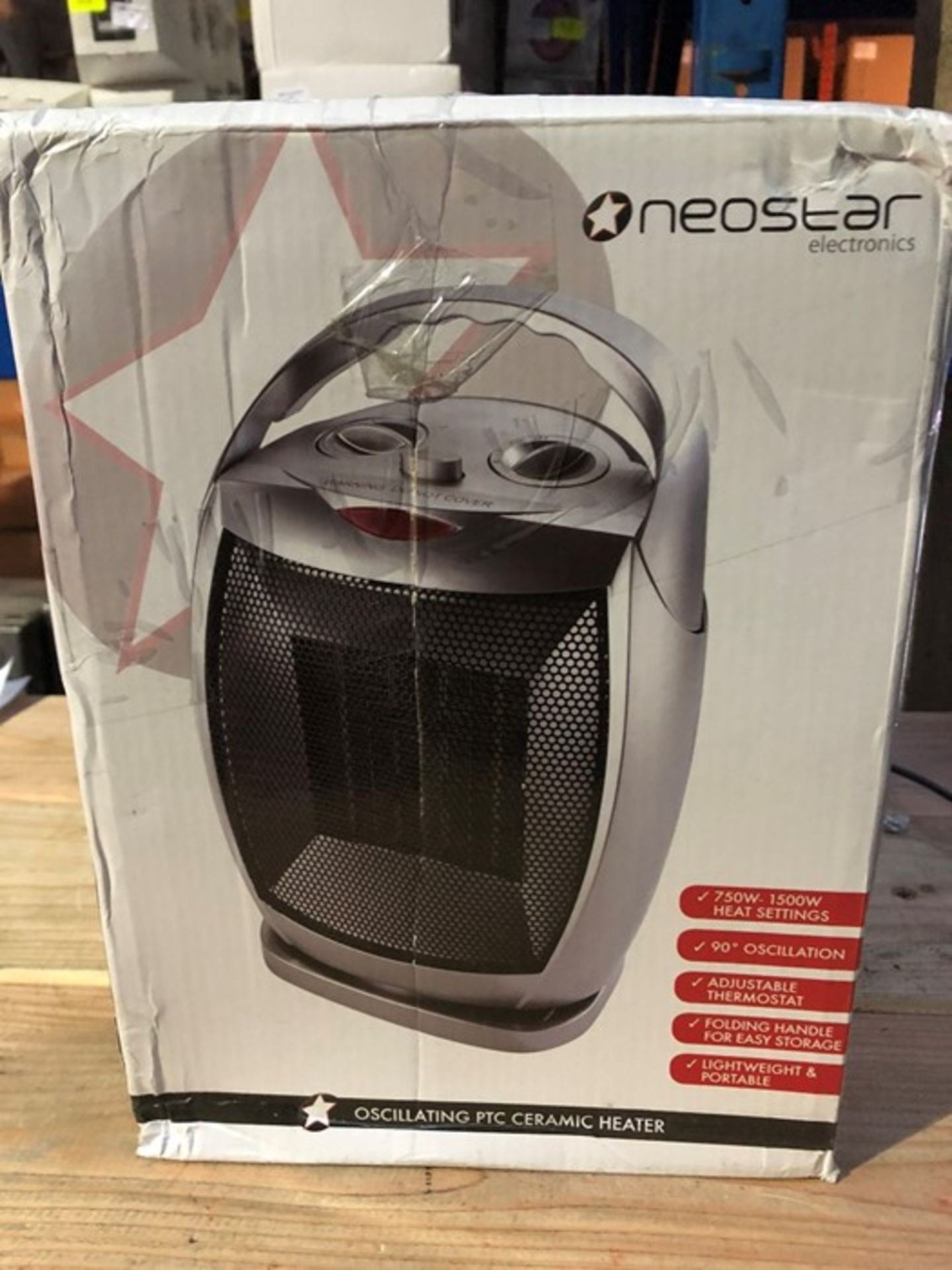 1 BOXED NEOSTAR ELECTRONICS OSCILLATING PTC CERAMIC HEATER / RRP £24.99 (PUBLIC VIEWING AVAILABLE)