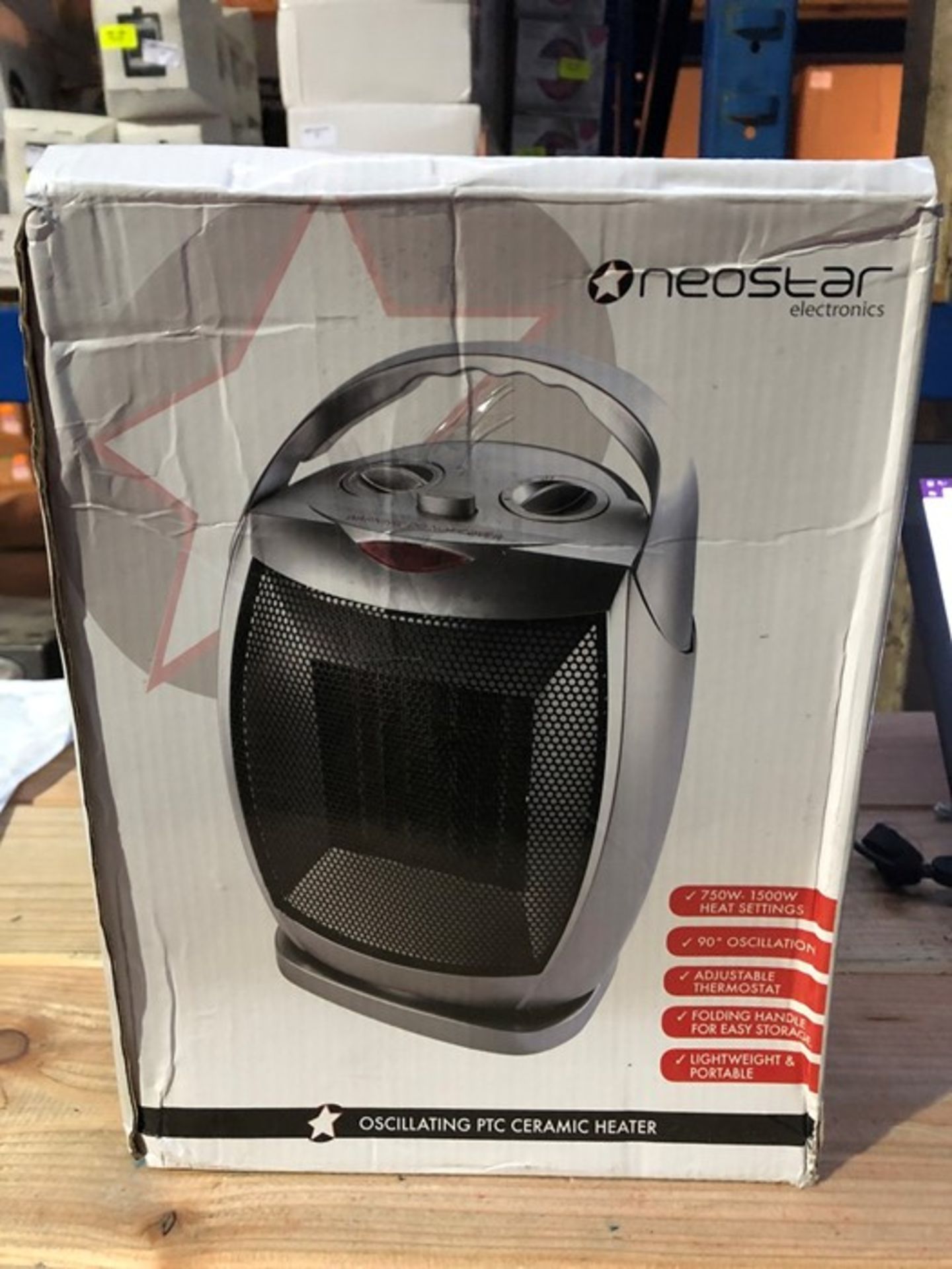 1 BOXED NEOSTAR ELECTRONICS OSCILLATING PTC CERAMIC HEATER / RRP £24.99 (PUBLIC VIEWING AVAILABLE)