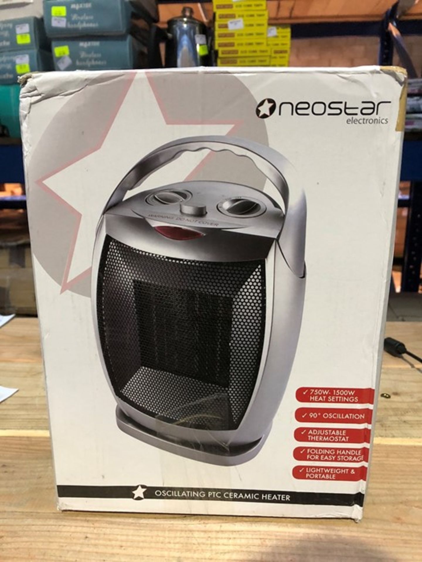 1 BOXED NEOSTAR ELECTRONICS OSCILLATING PTC CERAMIC HEATER / RRP £24.99 (PUBLIC VIEWING AVAILABLE)