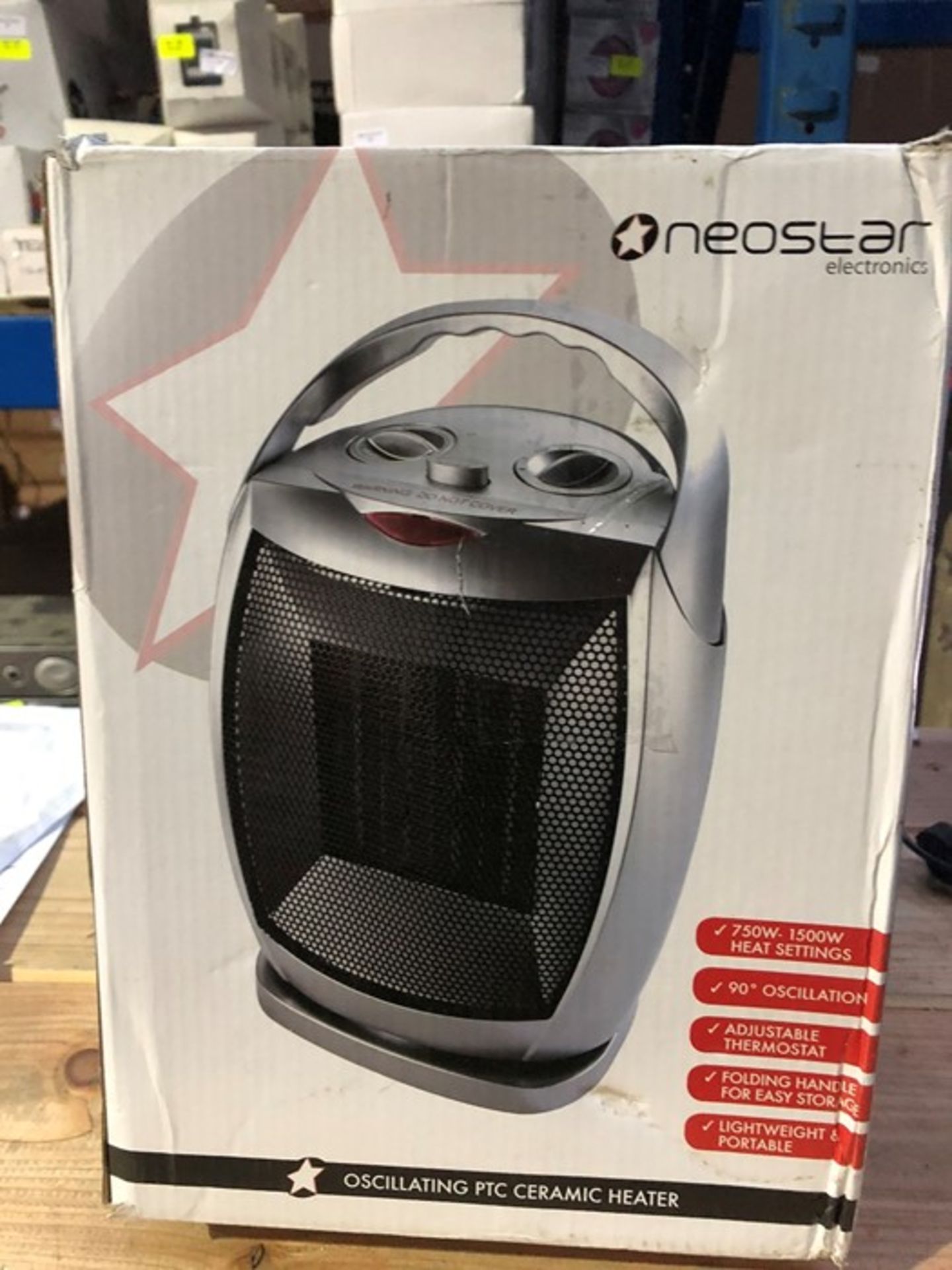 1 BOXED NEOSTAR ELECTRONICS OSCILLATING PTC CERAMIC HEATER / RRP £24.99 (PUBLIC VIEWING AVAILABLE)