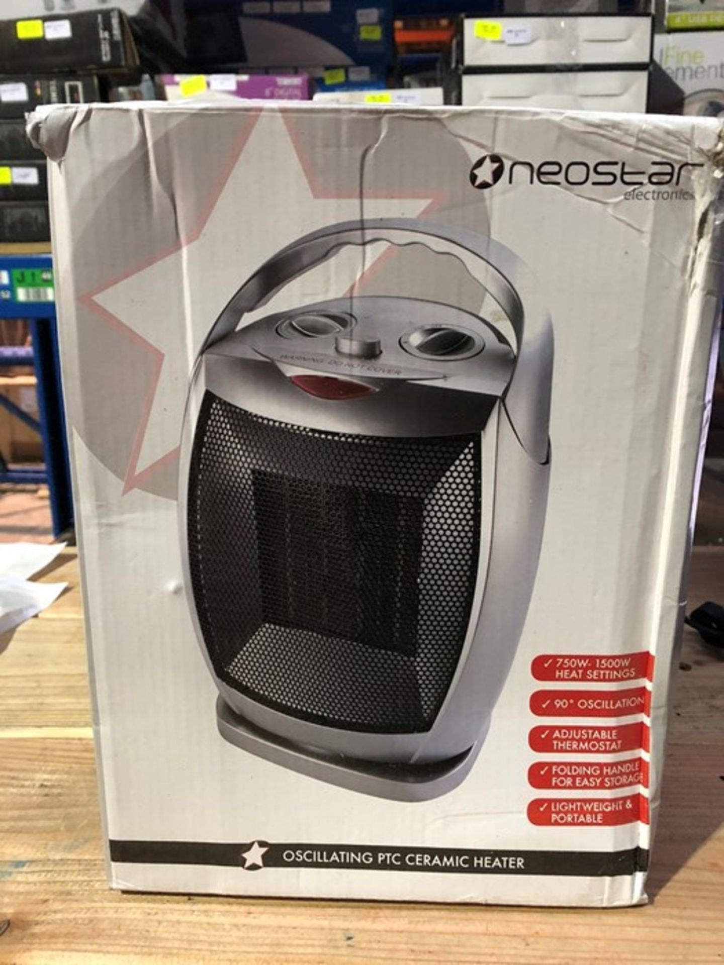 1 BOXED NEOSTAR ELECTRONICS OSCILLATING PTC CERAMIC HEATER / RRP £24.99 (PUBLIC VIEWING AVAILABLE)