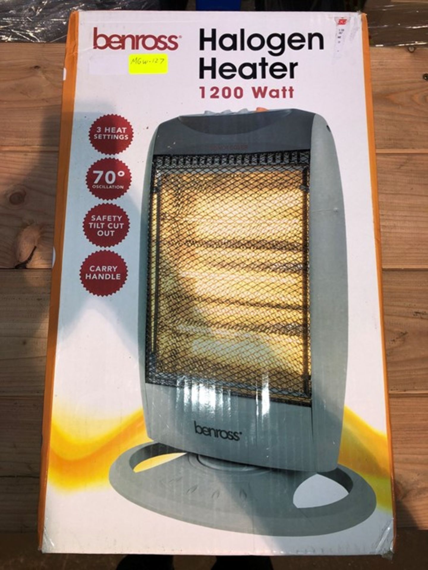 1 BOXED BENROSS HALOGEN HEATER (PUBLIC VIEWING AVAILABLE)