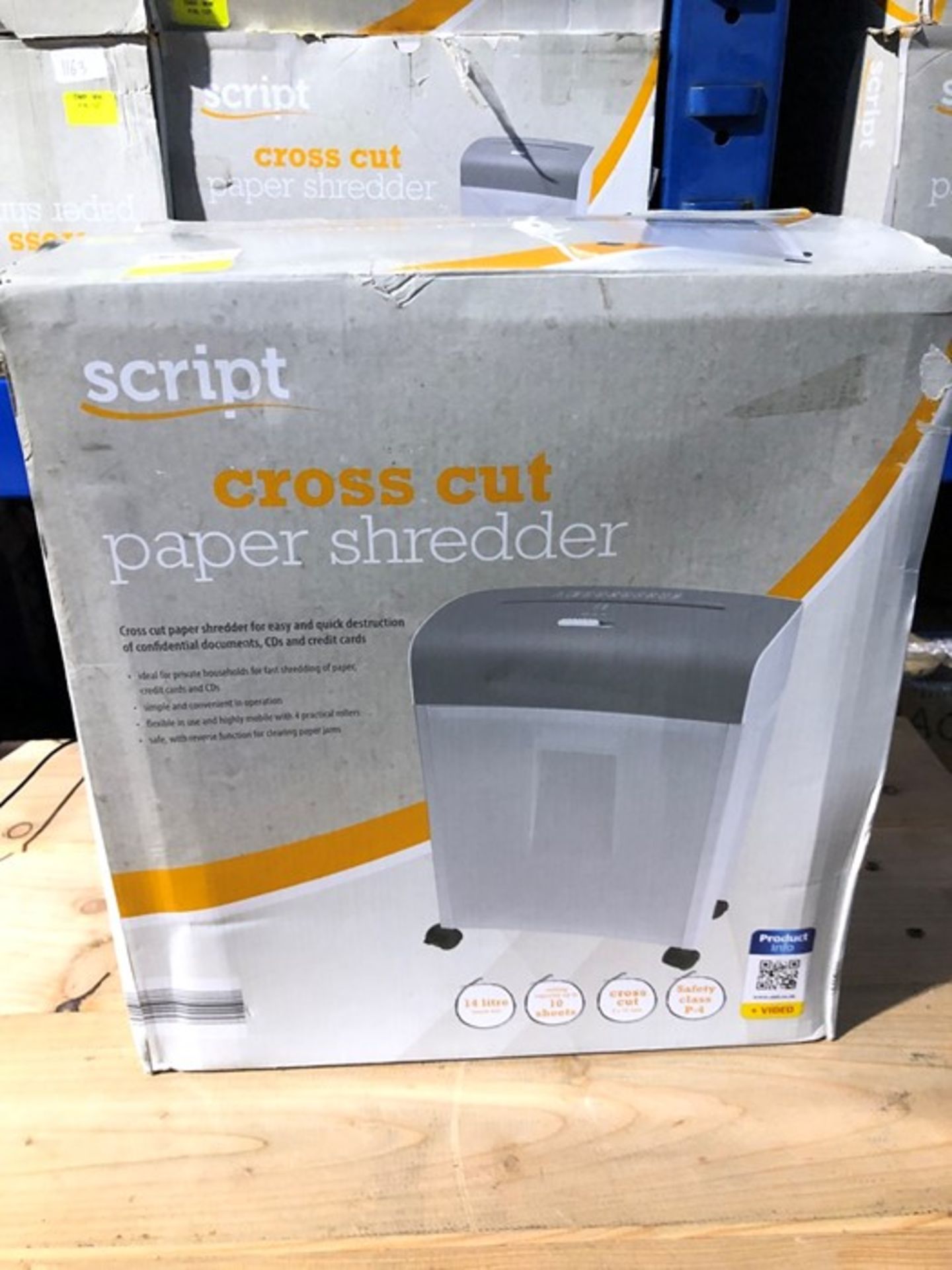 1 BOXED SCRIPT CROSS CUT PAPER SHREDDER / RRP £119.99 (PUBLIC VIEWING AVAILABLE)