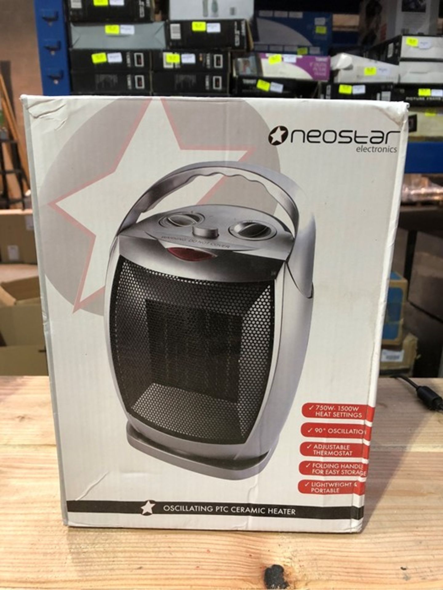 1 BOXED NEOSTAR ELECTRONICS OSCILLATING PTC CERAMIC HEATER / RRP £24.99 (PUBLIC VIEWING AVAILABLE)