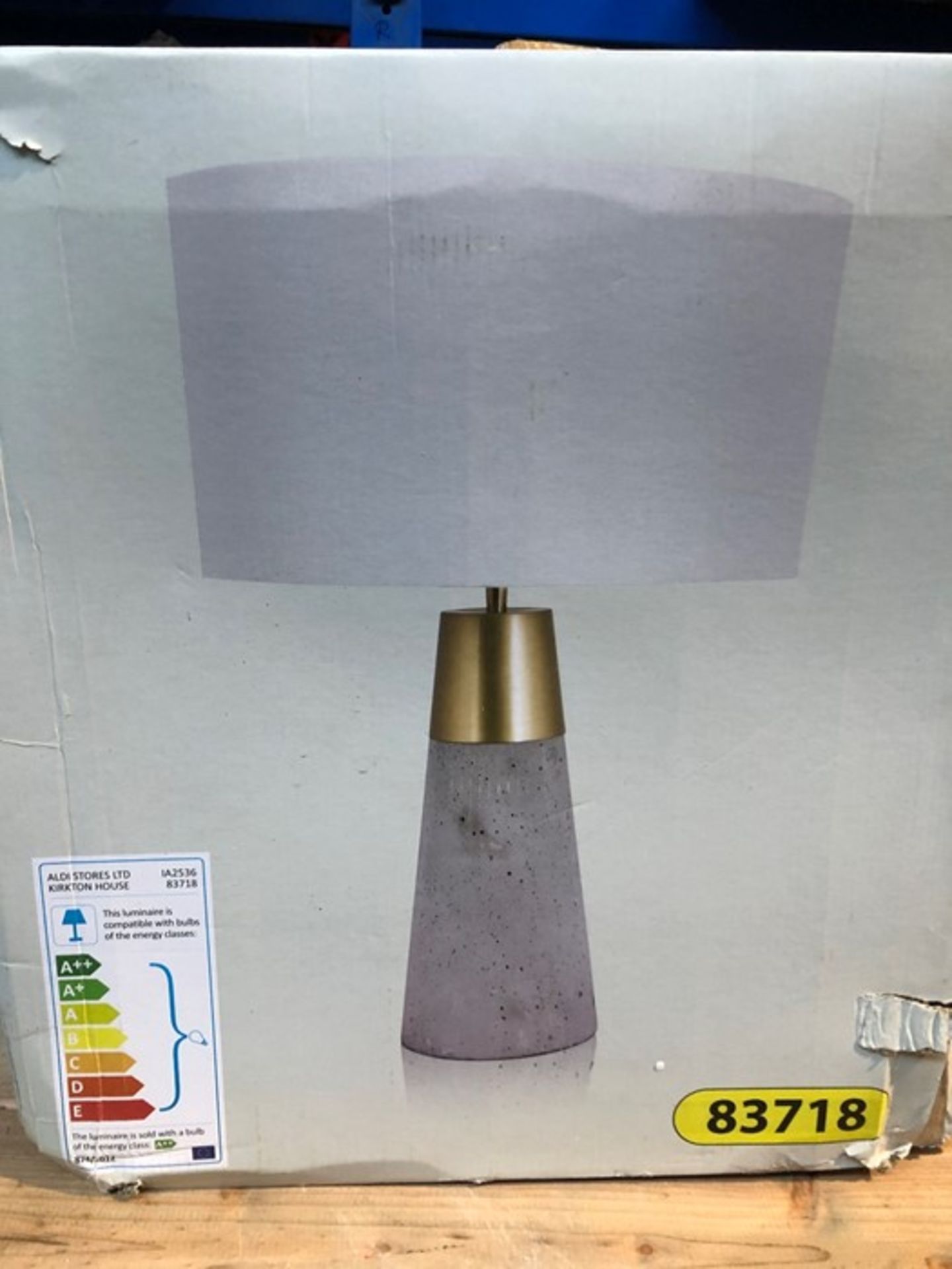 1 BOXED KIRKTON HOUSE CONCRETE EFFECT LAMP / RRP £32.99 (PUBLIC VIEWING AVAILABLE)