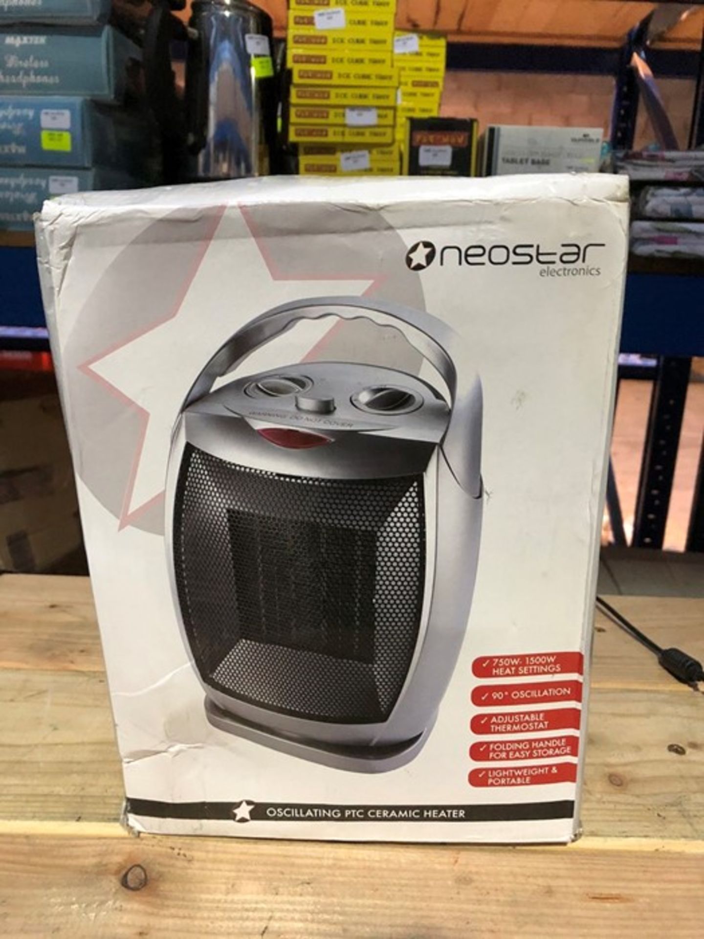 1 BOXED NEOSTAR ELECTRONICS OSCILLATING PTC CERAMIC HEATER / RRP £24.99 (PUBLIC VIEWING AVAILABLE)