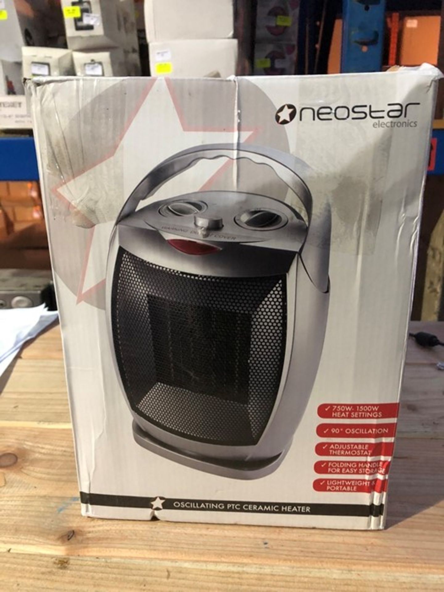 1 BOXED NEOSTAR ELECTRONICS OSCILLATING PTC CERAMIC HEATER / RRP £24.99 (PUBLIC VIEWING AVAILABLE)