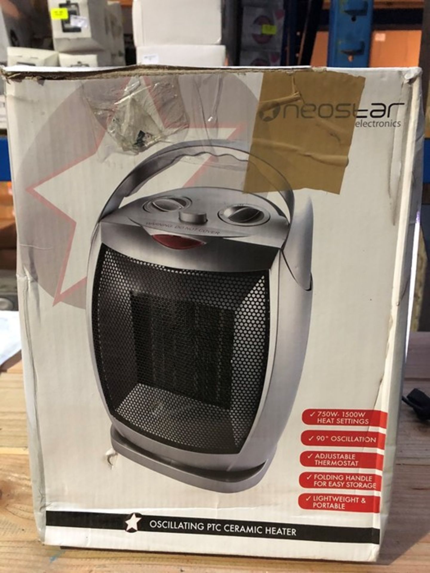 1 BOXED NEOSTAR ELECTRONICS OSCILLATING PTC CERAMIC HEATER / RRP £24.99 (PUBLIC VIEWING AVAILABLE)