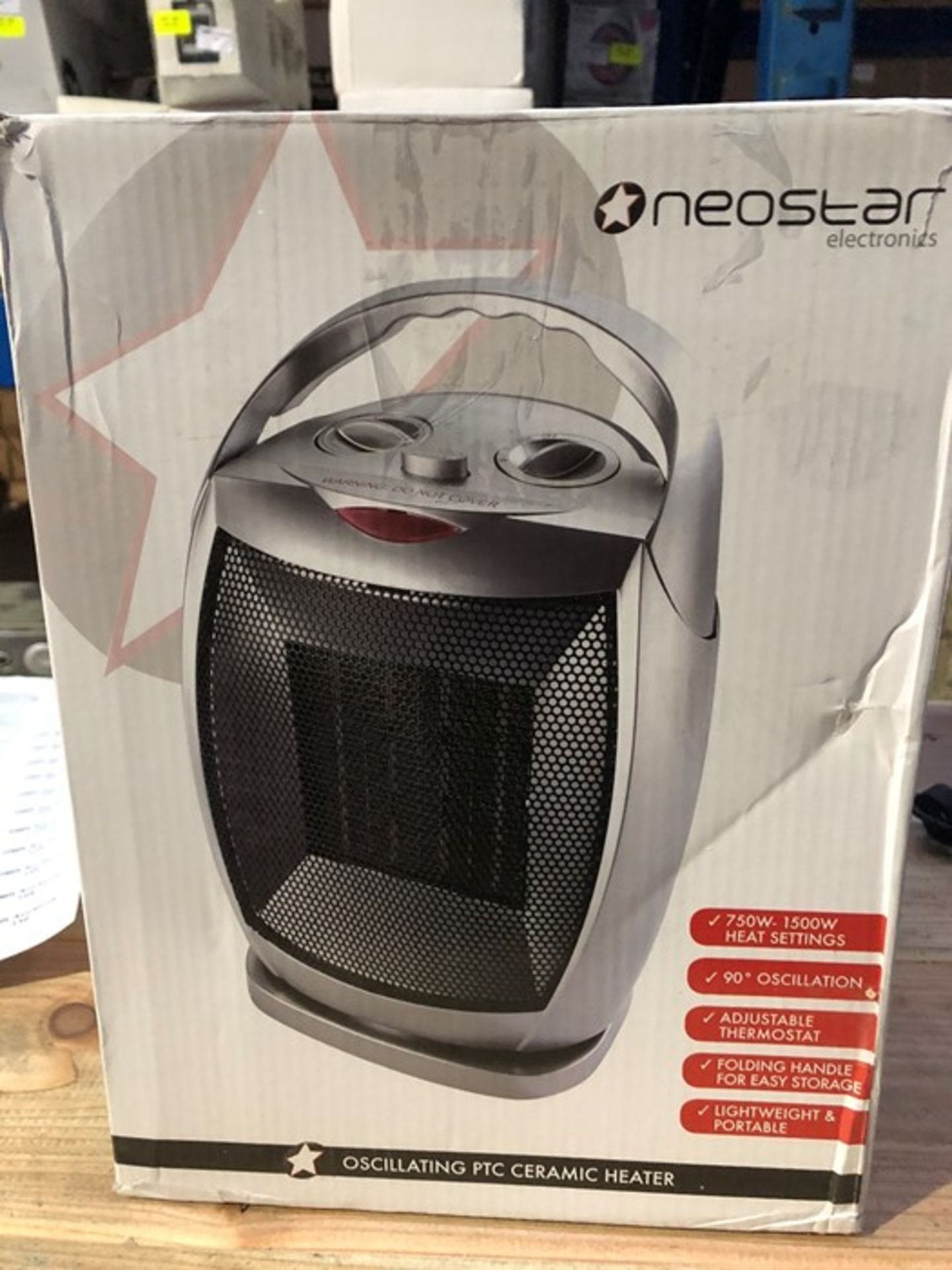 1 BOXED NEOSTAR ELECTRONICS OSCILLATING PTC CERAMIC HEATER / RRP £24.99 (PUBLIC VIEWING AVAILABLE)