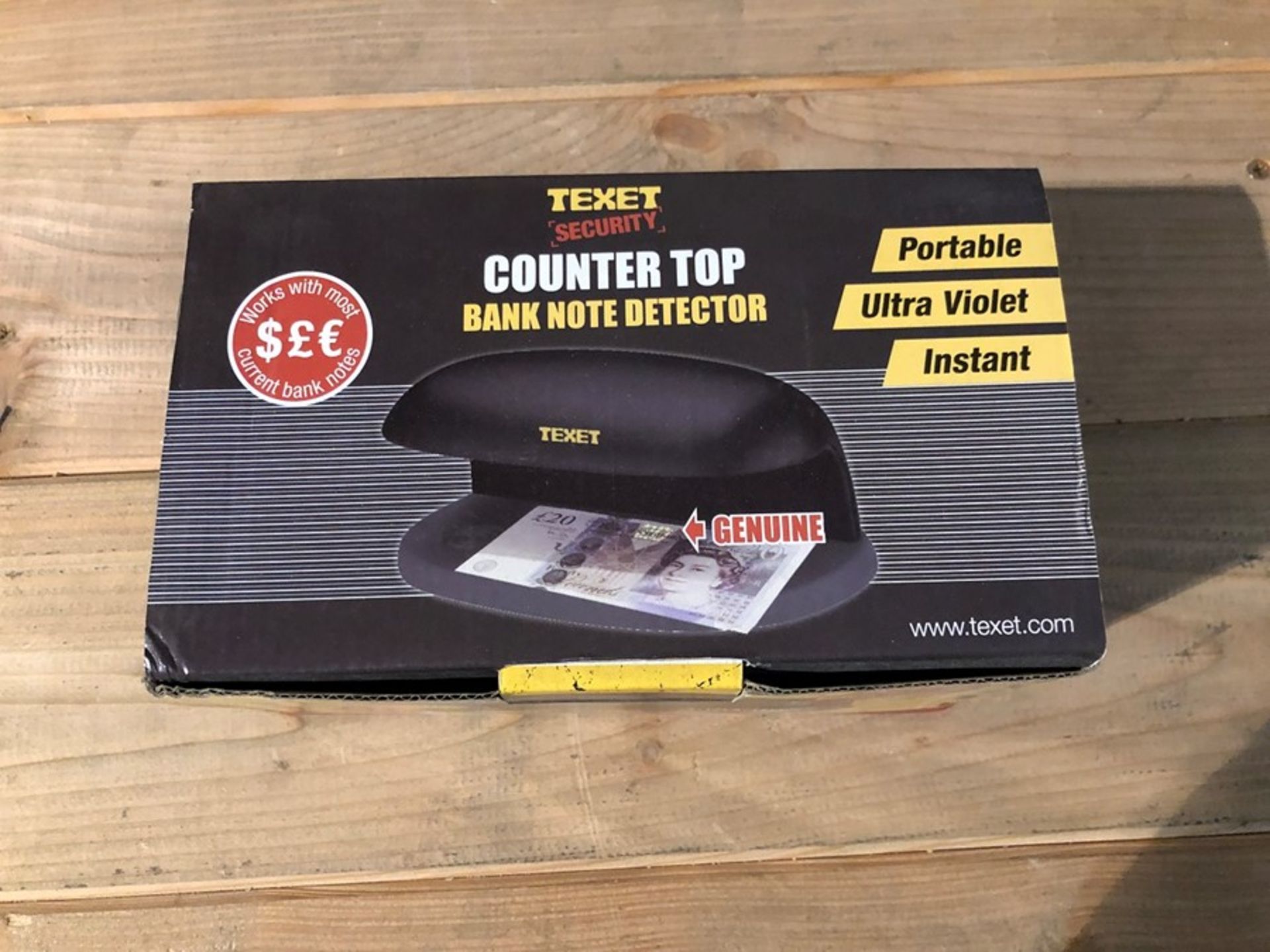 1 BOXED TEXET COUNTER TOP BANK NOTE DETECTOR / RRP £33.76 (PUBLIC VIEWING AVAILABLE)