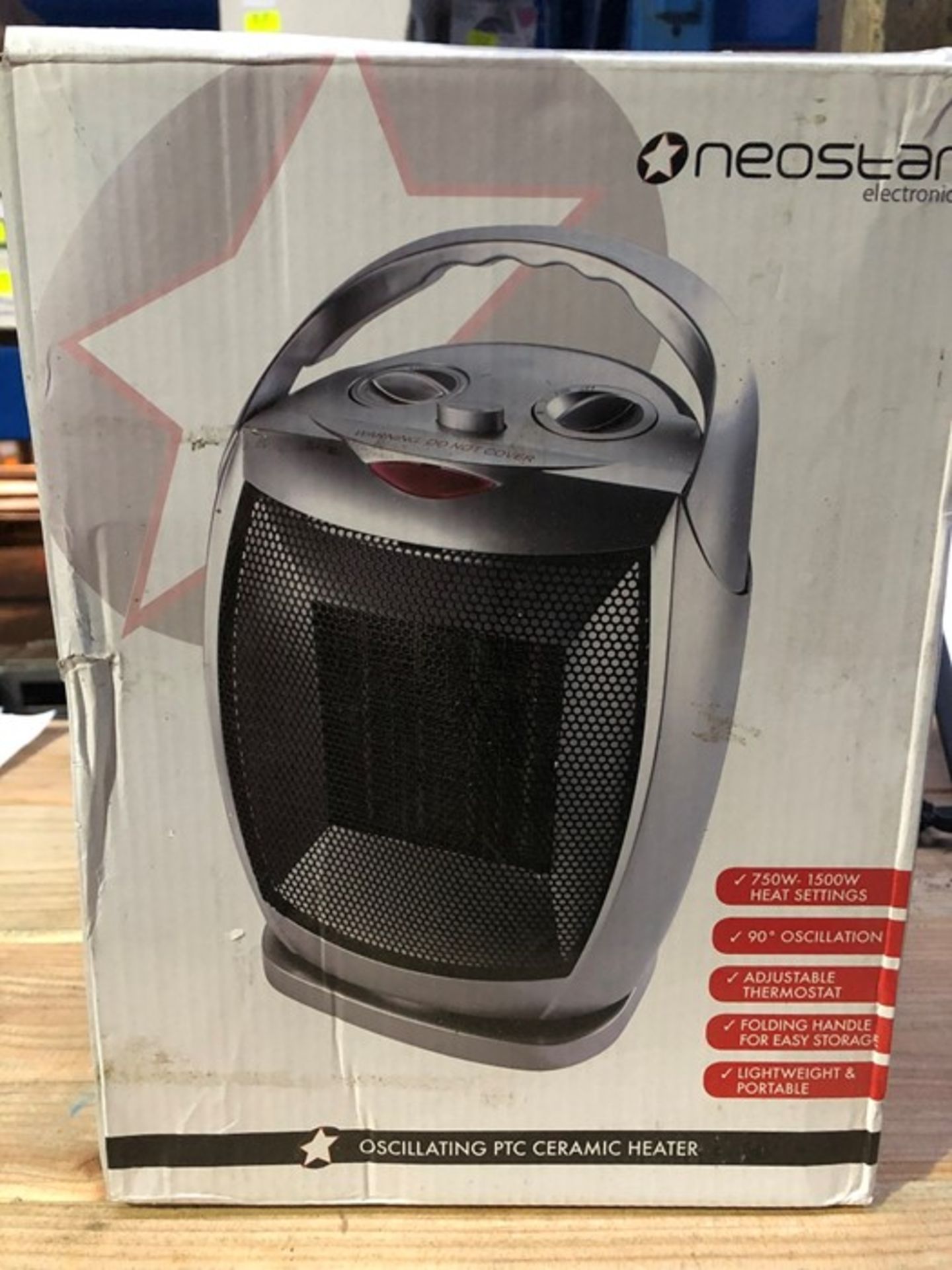 1 BOXED NEOSTAR ELECTRONICS OSCILLATING PTC CERAMIC HEATER / RRP £24.99 (PUBLIC VIEWING AVAILABLE)