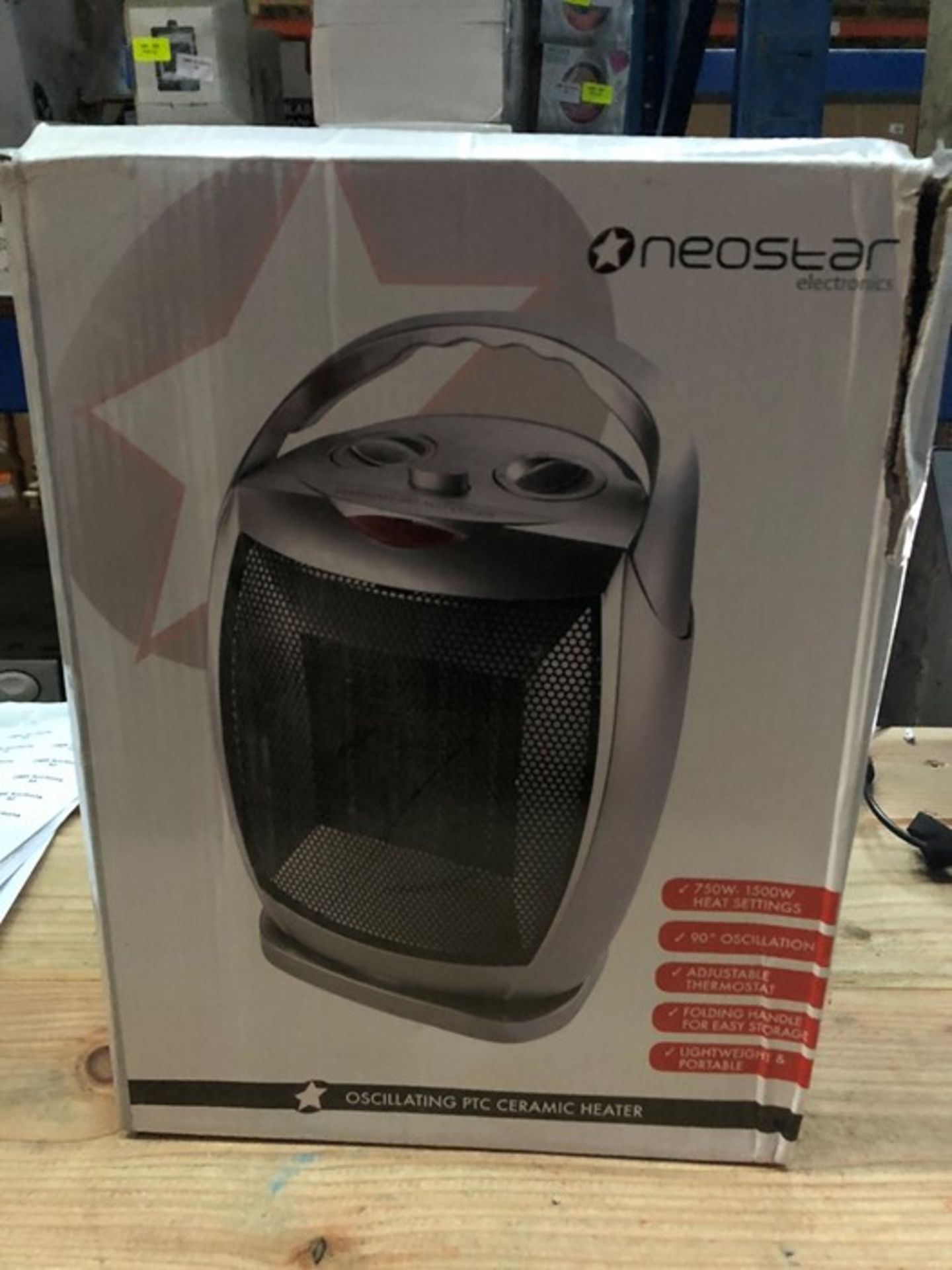 1 BOXED NEOSTAR ELECTRONICS OSCILLATING PTC CERAMIC HEATER / RRP £24.99 (PUBLIC VIEWING AVAILABLE)