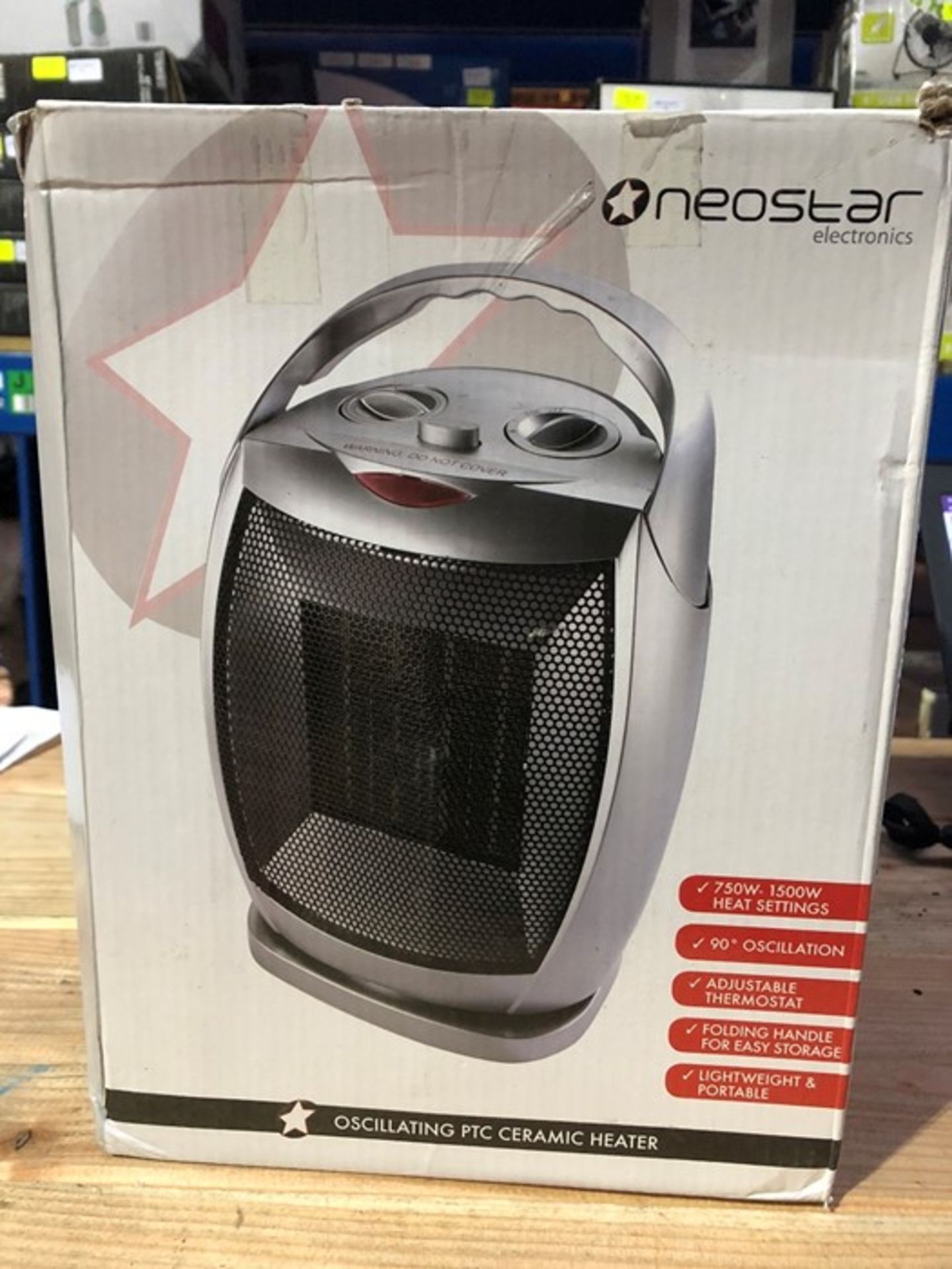 1 BOXED NEOSTAR ELECTRONICS OSCILLATING PTC CERAMIC HEATER / RRP £24.99 (PUBLIC VIEWING AVAILABLE)