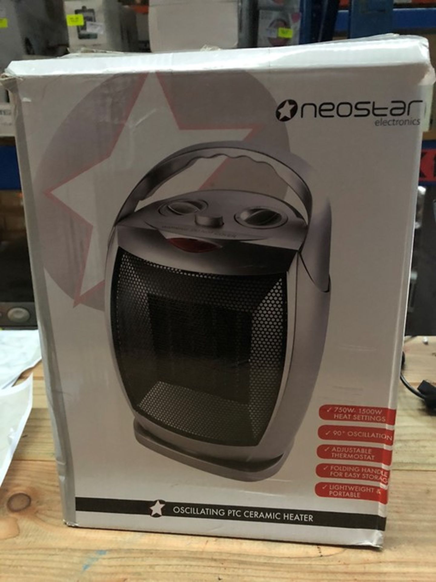 1 BOXED NEOSTAR ELECTRONICS OSCILLATING PTC CERAMIC HEATER / RRP £24.99 (PUBLIC VIEWING AVAILABLE)