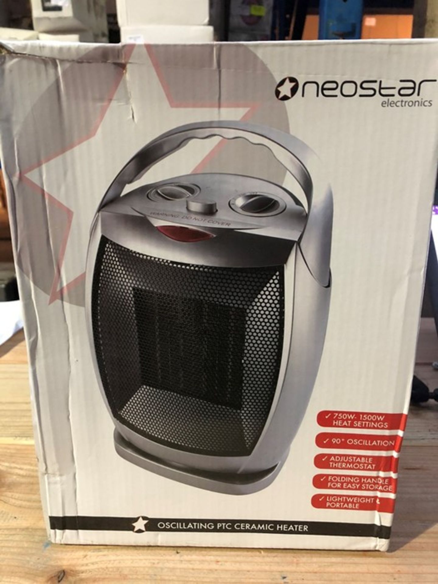 1 BOXED NEOSTAR ELECTRONICS OSCILLATING PTC CERAMIC HEATER / RRP £24.99 (PUBLIC VIEWING AVAILABLE)