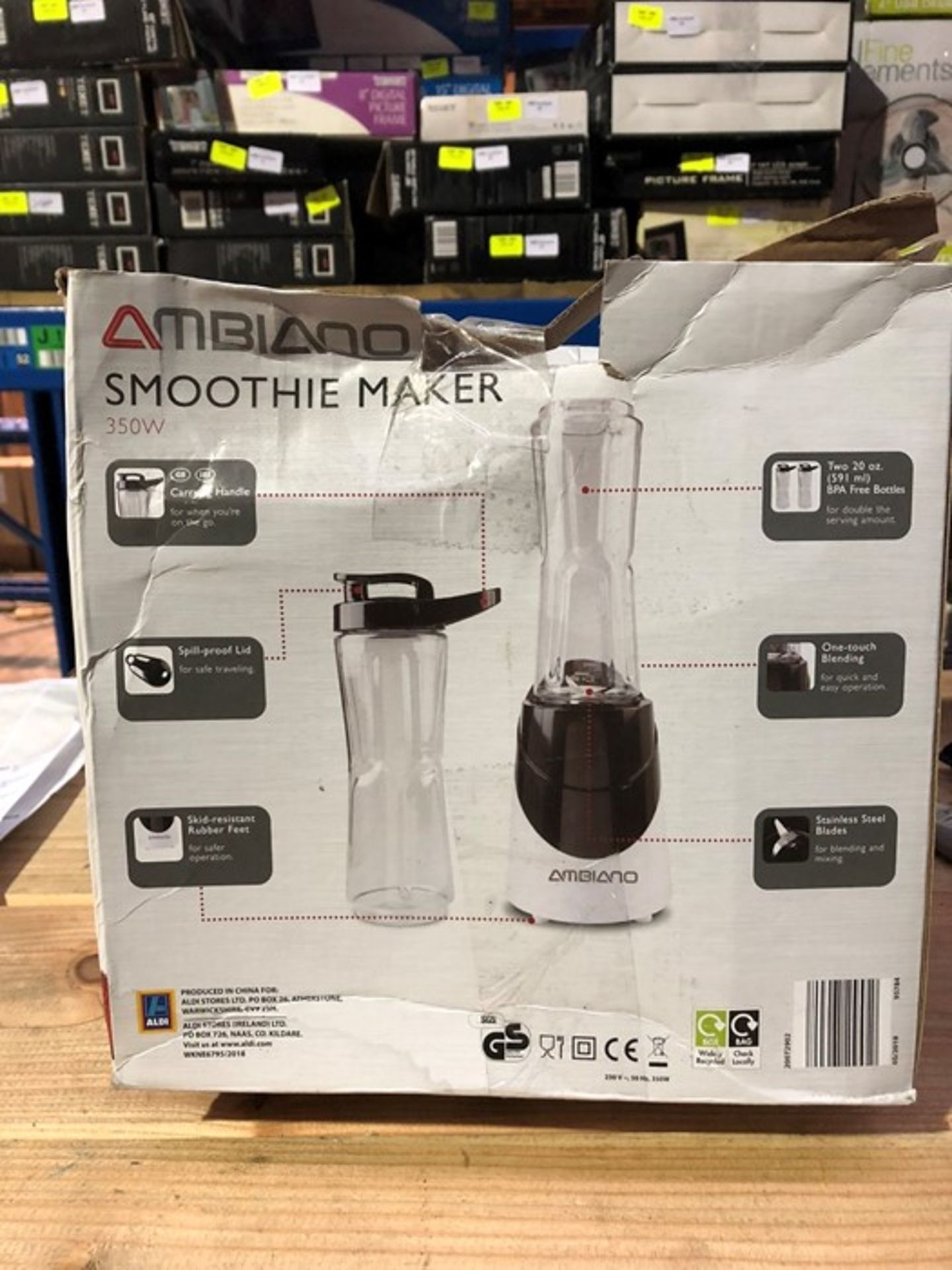 1 BOXED AMBIANO SMOOTHIE MAKER / RRP £14.99 (PUBLIC VIEWING AVAILABLE)