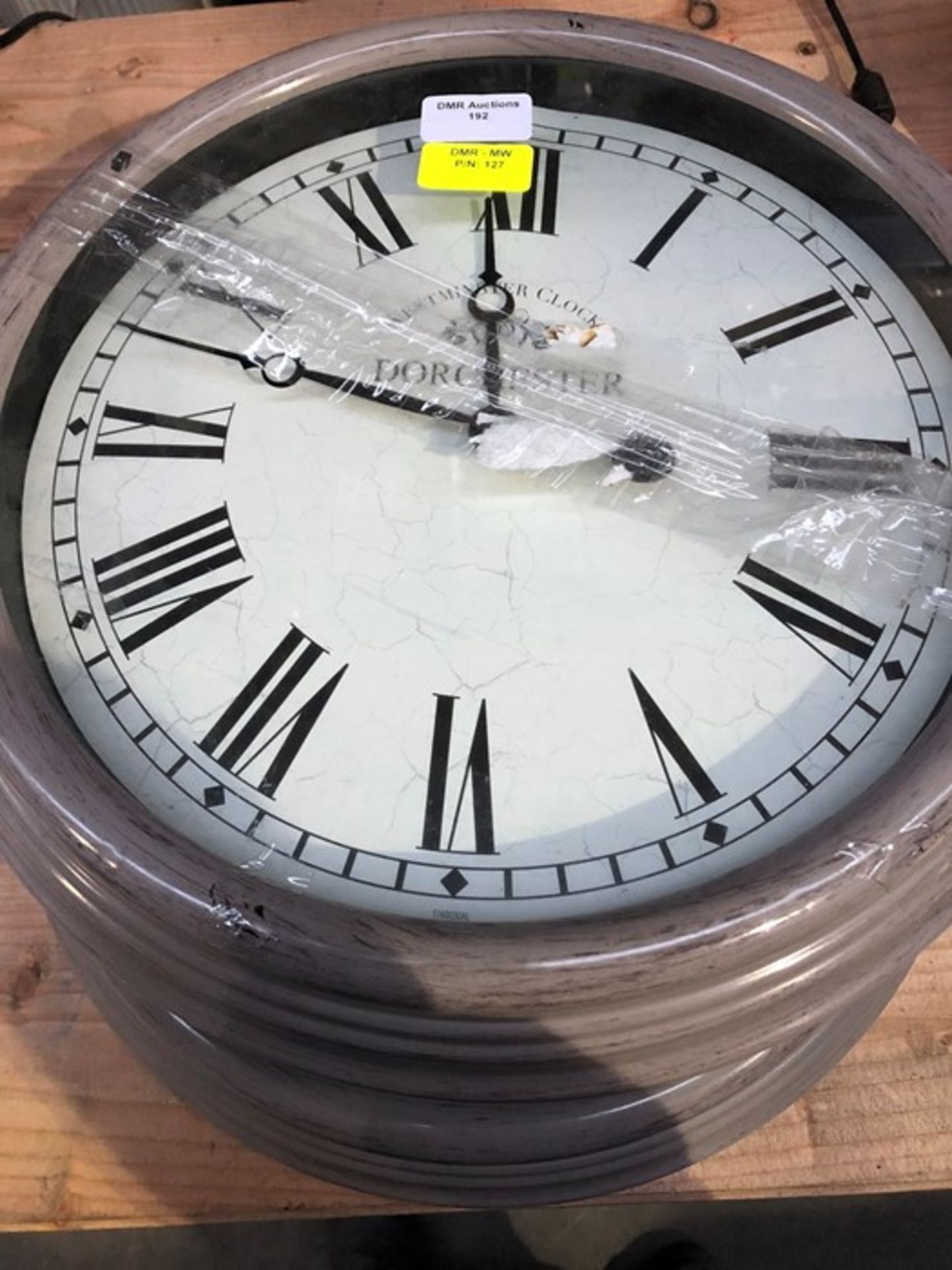 1 LOT TO CONTAIN 3 DORCHESTER OUTDOOR/INDOOR WALL CLOCKS / COLOURS VARY / RRP £56.97 (PUBLIC VIEWING