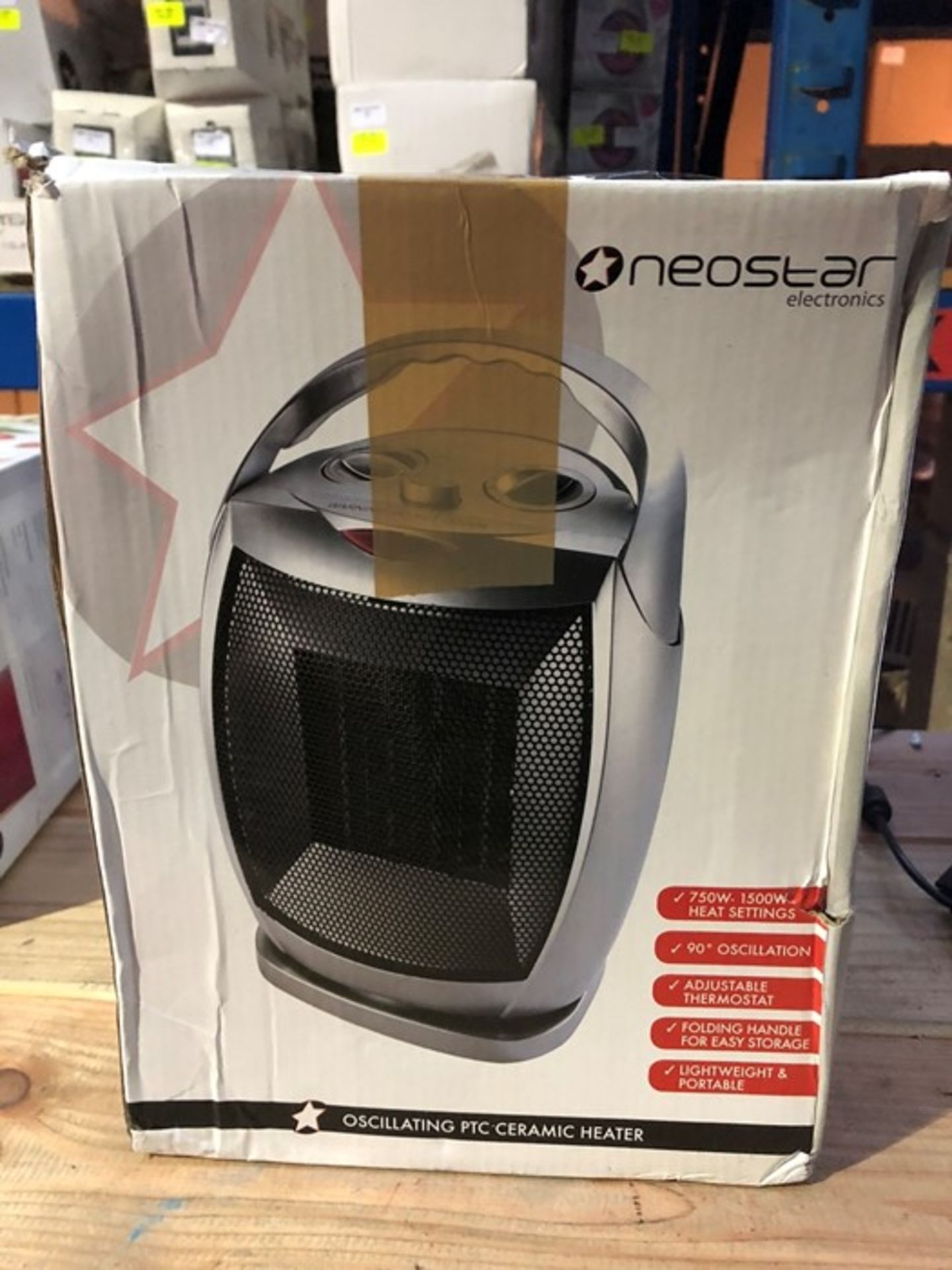 1 BOXED NEOSTAR ELECTRONICS OSCILLATING PTC CERAMIC HEATER / RRP £24.99 (PUBLIC VIEWING AVAILABLE)