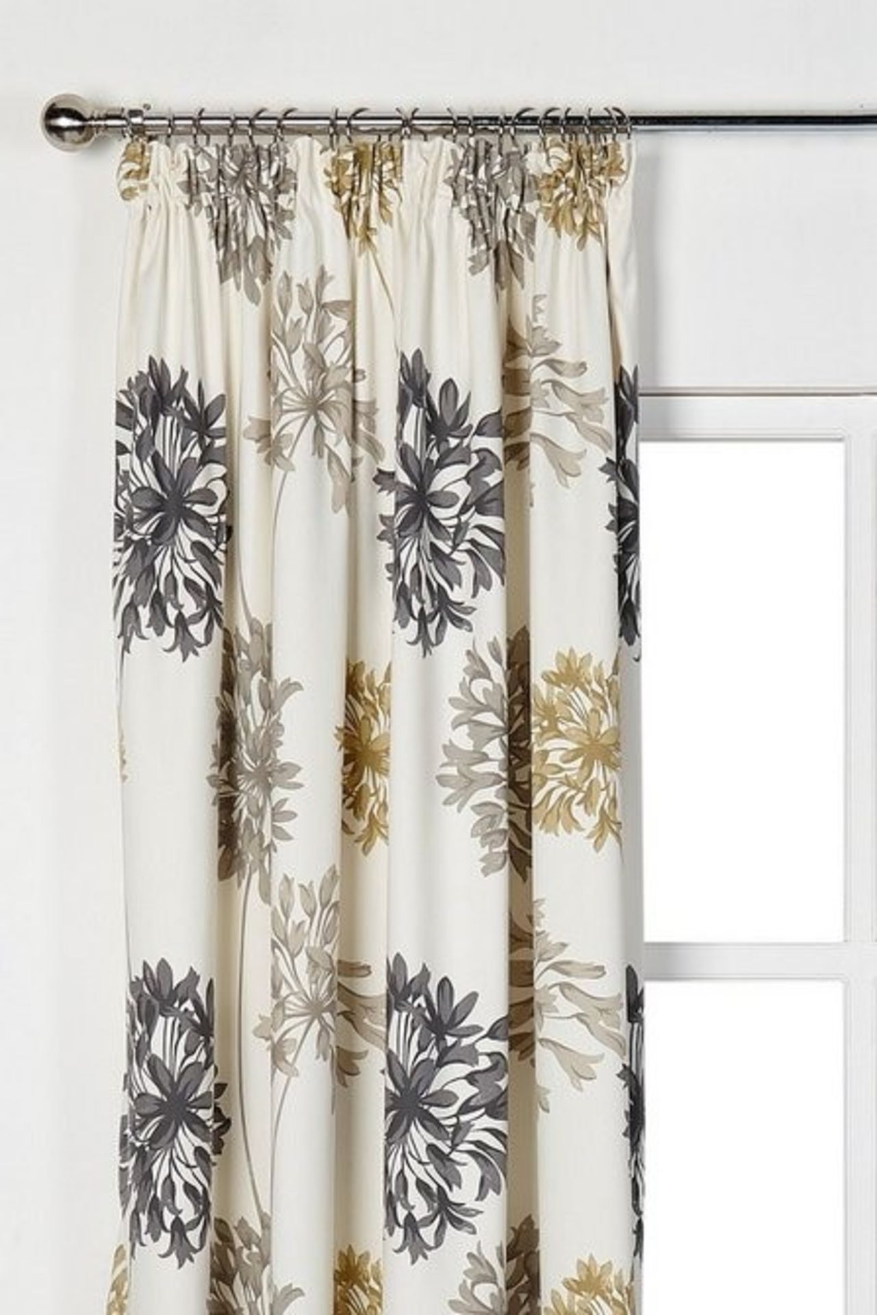 1 AS NEW BAGGED PAIR OF LAURABETH PENCIL PLEAT LINED CURTAINS / 66 X 72" / RRP £37.99 (PUBLIC