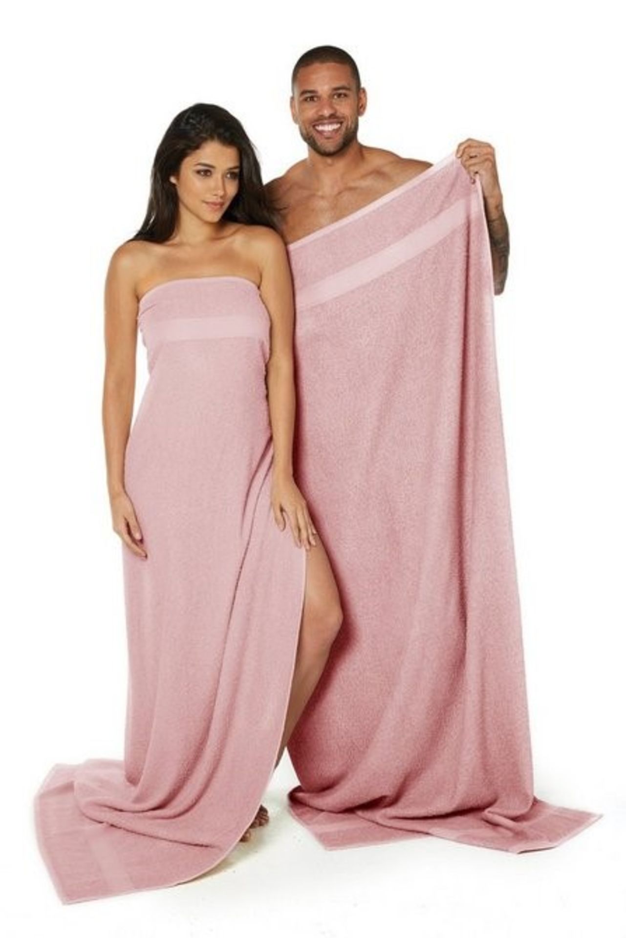 1 BAGGED SET OF TWO JUMBO TOWELS IN BLUSH PINK (PUBLIC VIEWING AVAILABLE)