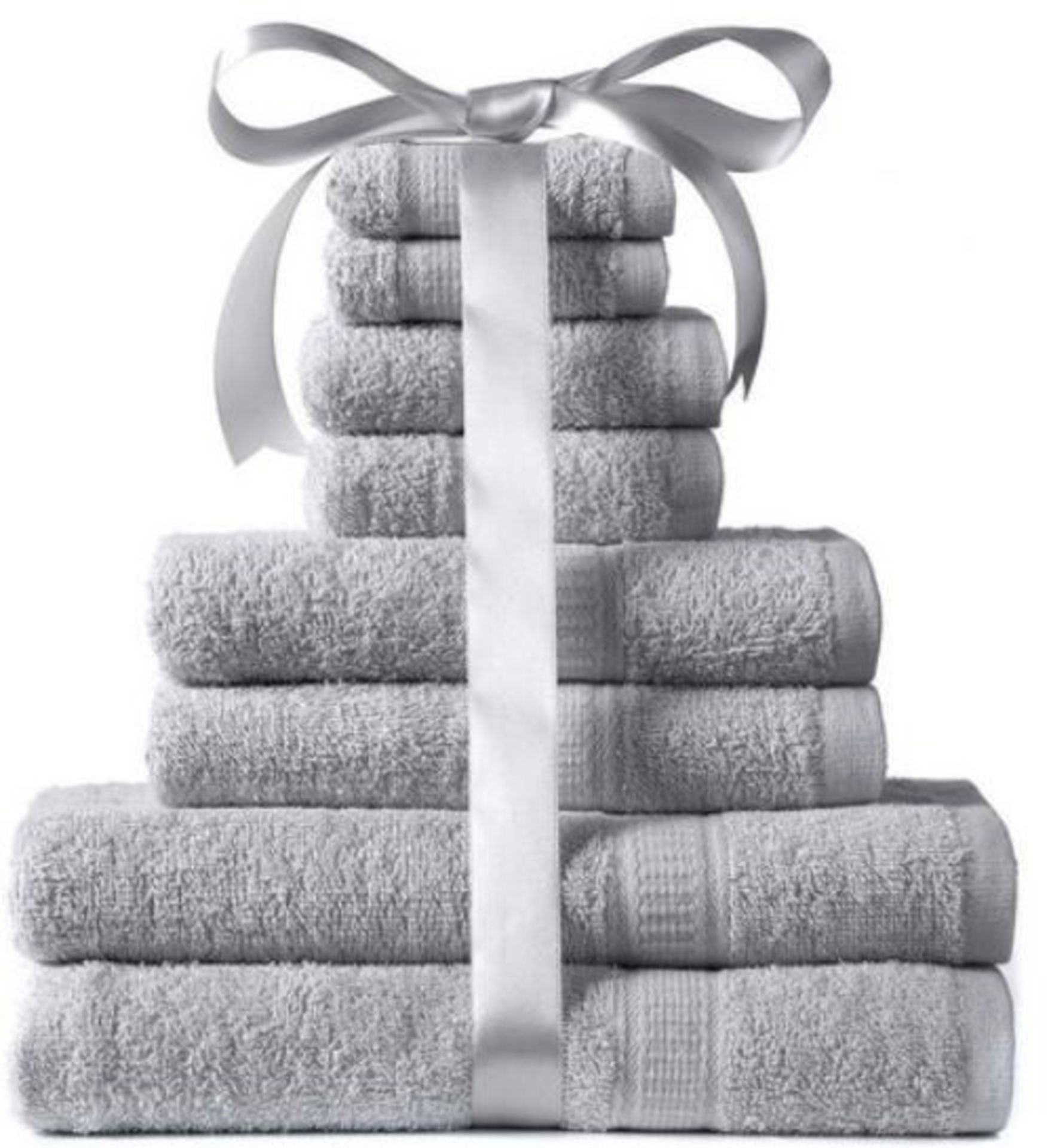 1 BAGGED 8 PIECE TOWEL BALE IN SILVER / RRP £24.99 (PUBLIC VIEWING AVAILABLE)