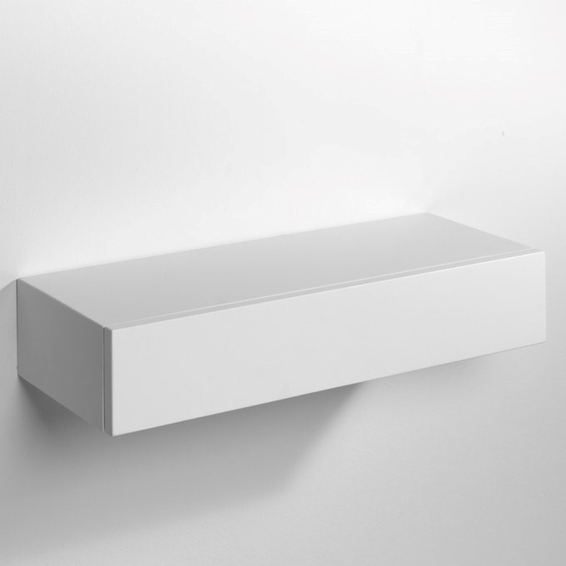 1 GRADE B BOXED DESIGNER VESPER 1 DRAWER SHELF UNIT IN WHITE / RRP £65.00 (PUBLIC VIEWING