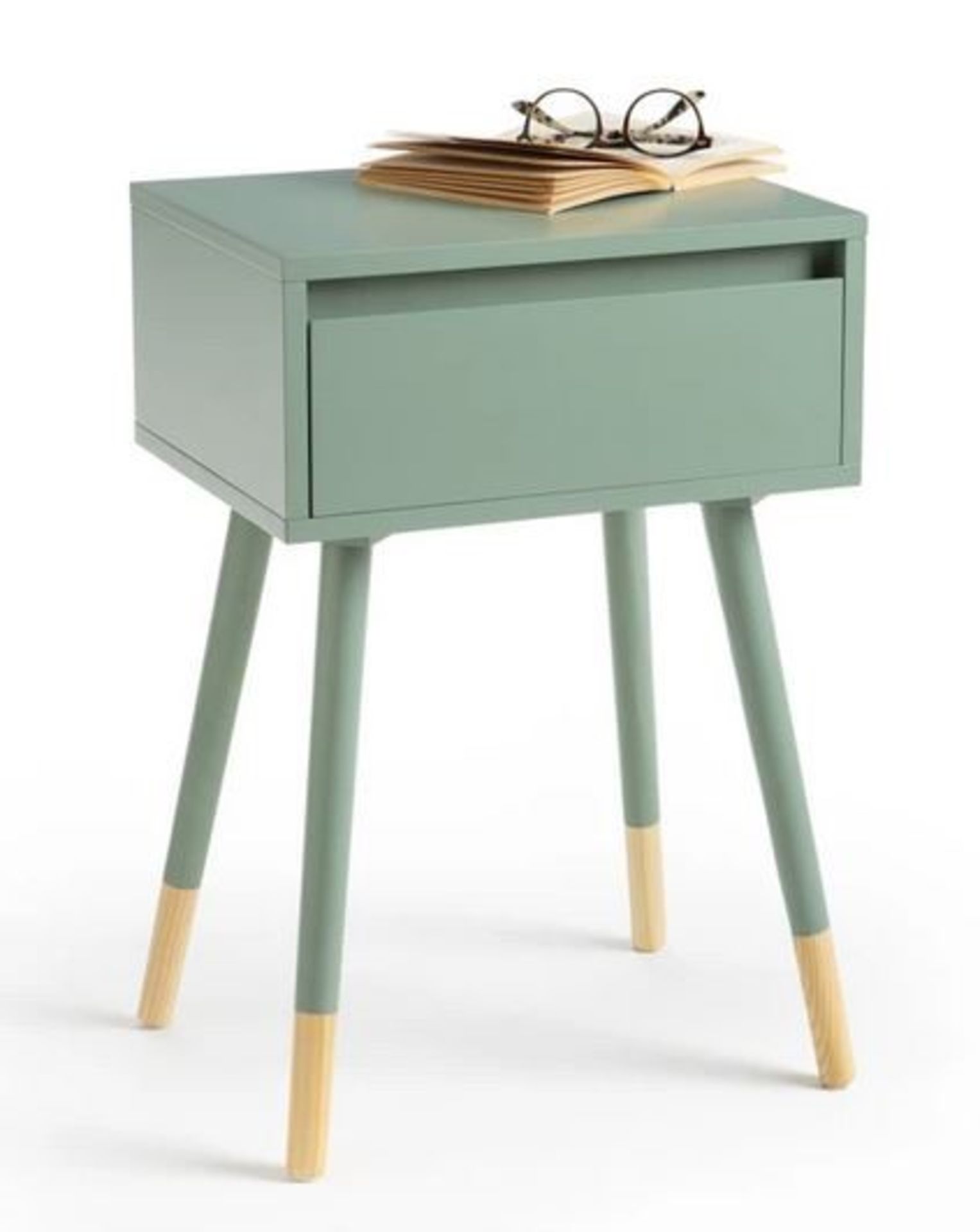 1 BOXED B GRADE DESIGNER JANIK SCANDI-STYLE PINE BEDSIDE TABLE IN WHITE / PICTURE TO BE USED AS