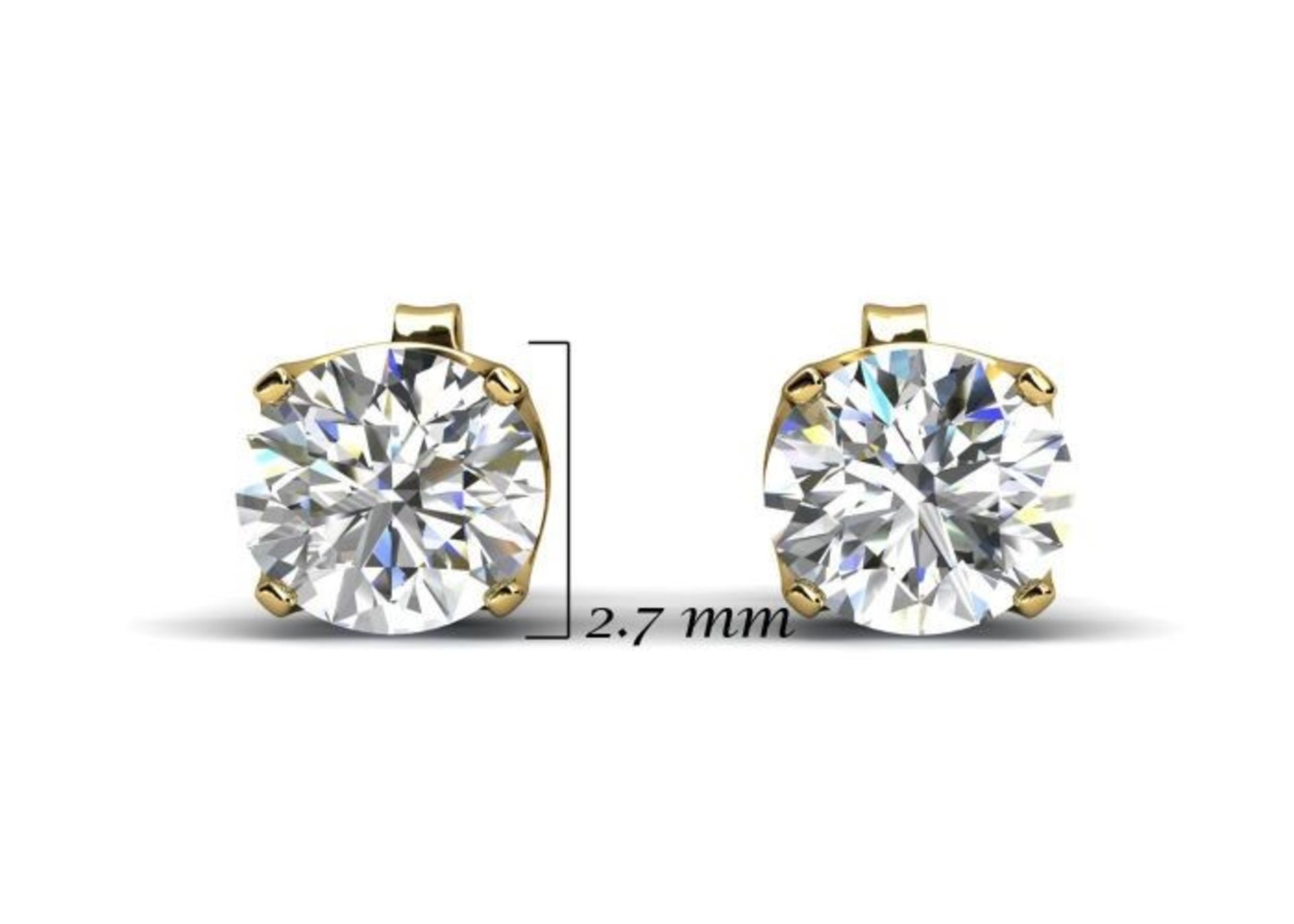 9ct Single Stone Four Claw Set Diamond Earring 0.15 - Image 5 of 6