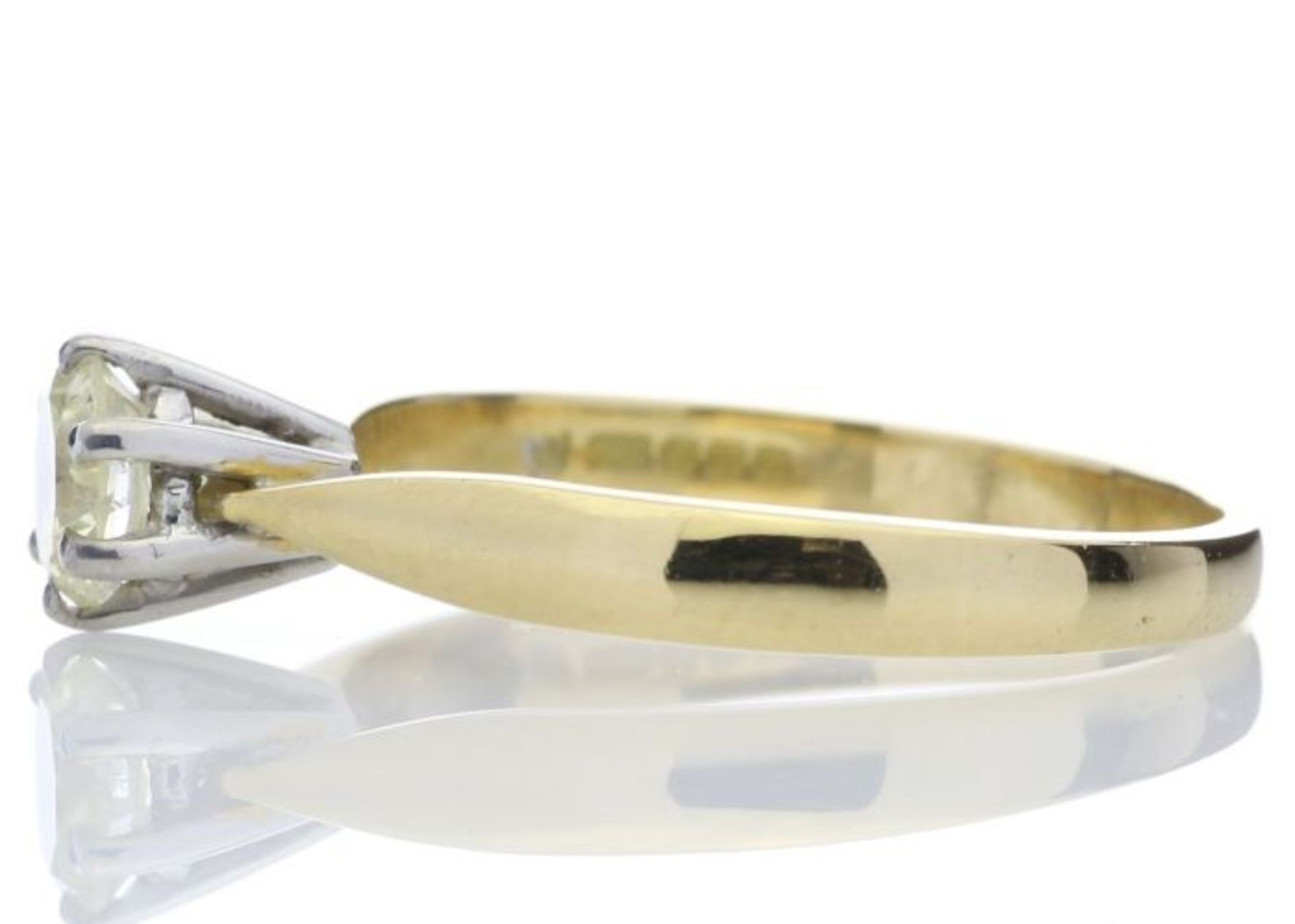 18ct Single Stone Fancy Vivid Yellow Claw Set Diamond Ring 0.56 - Image 3 of 4