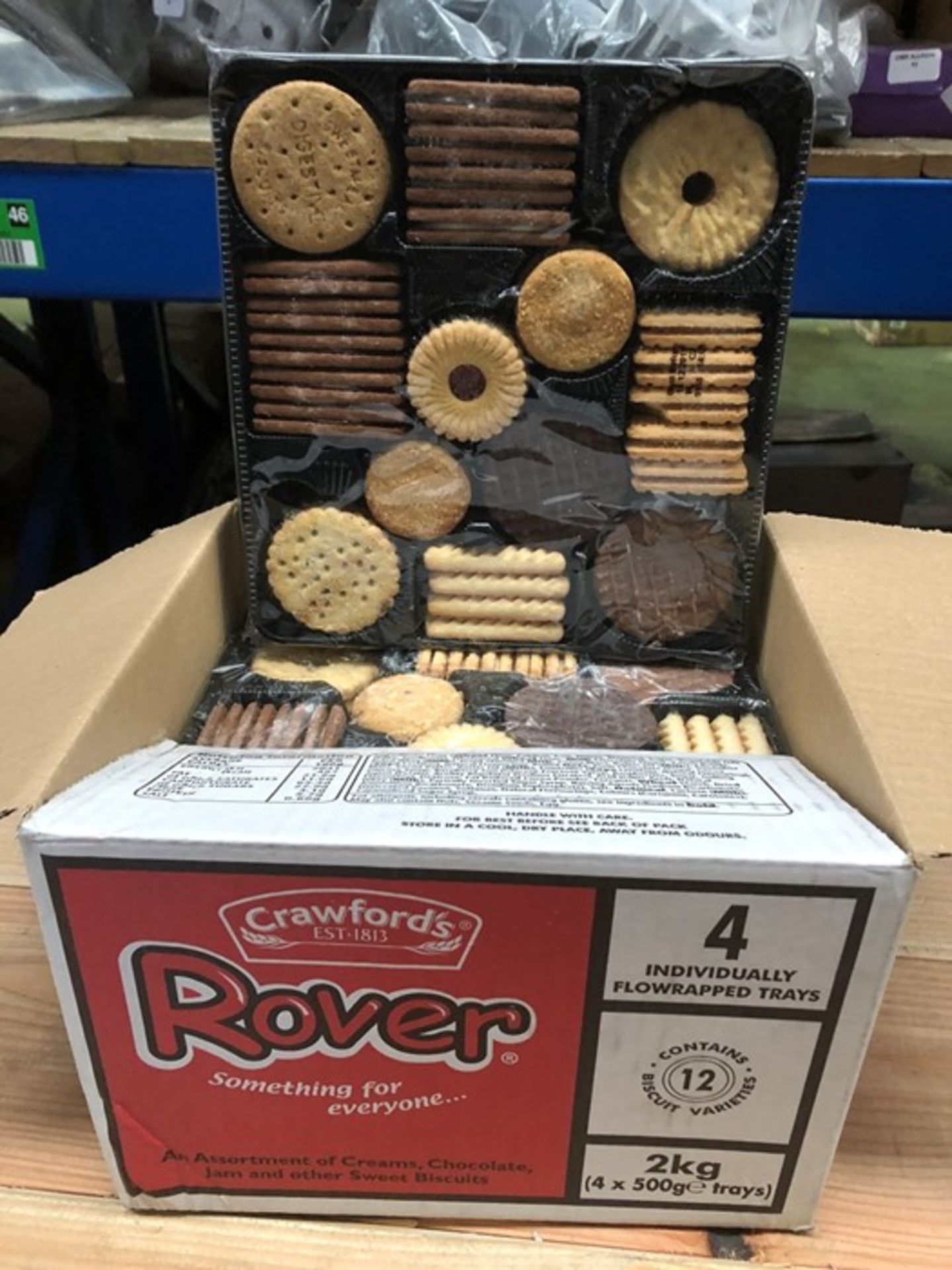 1 LOT TO CONTAIN BOXED 4 PACK OF CRAWFORDS ROVER BISCUIT TRAYS - INCLUDES CREAMS, CHOCOLATE, JAM AND