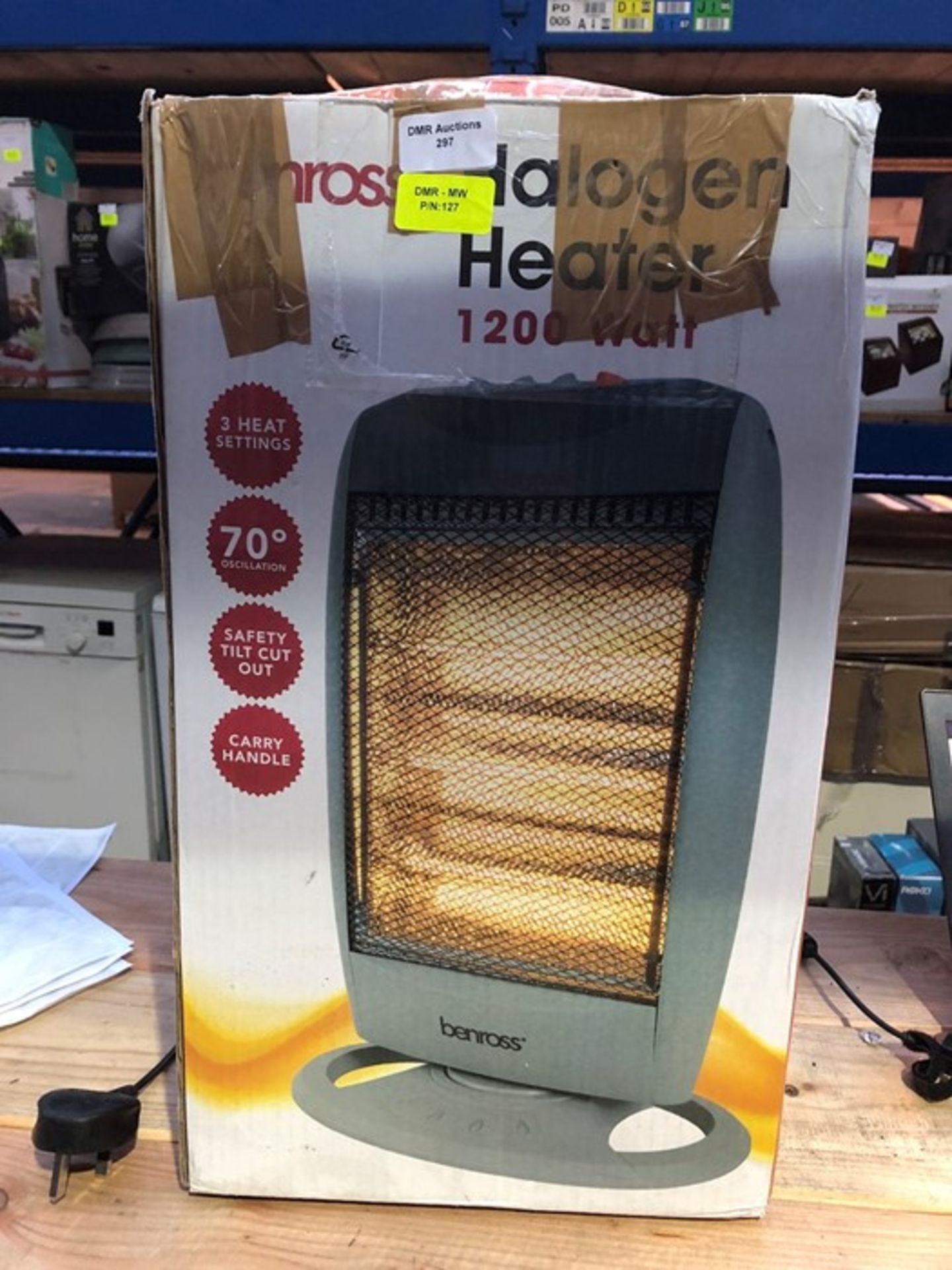 1 BOXED BENROSS 1200W HALOGEN HEATER / RRP £26.94 (PUBLIC VIEWING AVAILABLE)